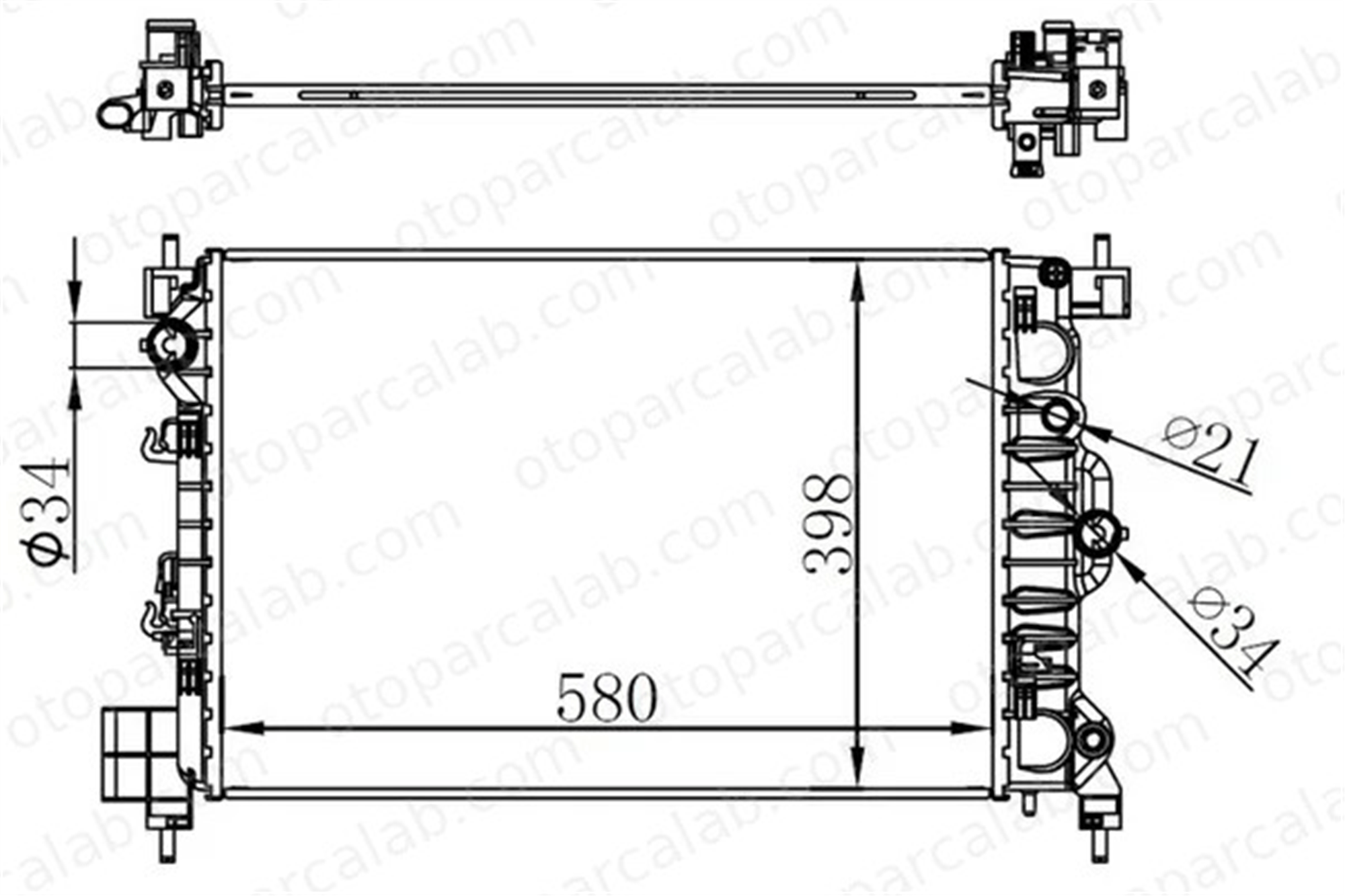 ORIS BOP527016 Su Radyatörü ORİS BOP527016 PEUGEOT 406 607 1330R0 133077