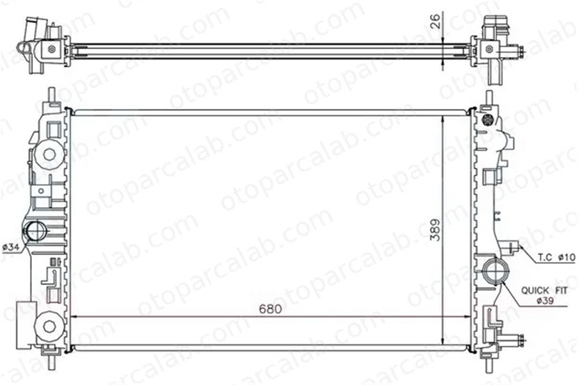 ORIS BOP910026 Su Radyatörü ORİS BOP910026 OPEL ASTRA J Sports Tourer ASTRA J 1300326 13311078