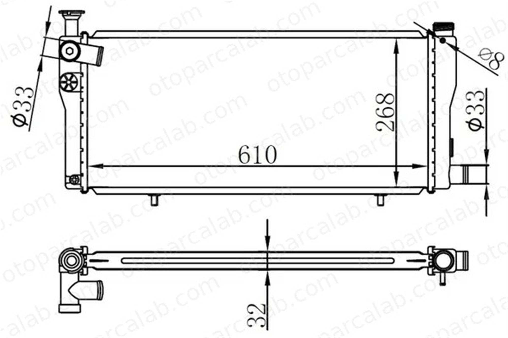 ORIS BPE007032 Su Radyatörü ORİS BPE007032 FORD MONDEO II MONDEO II Sedan ME97BB8005AA 1006262