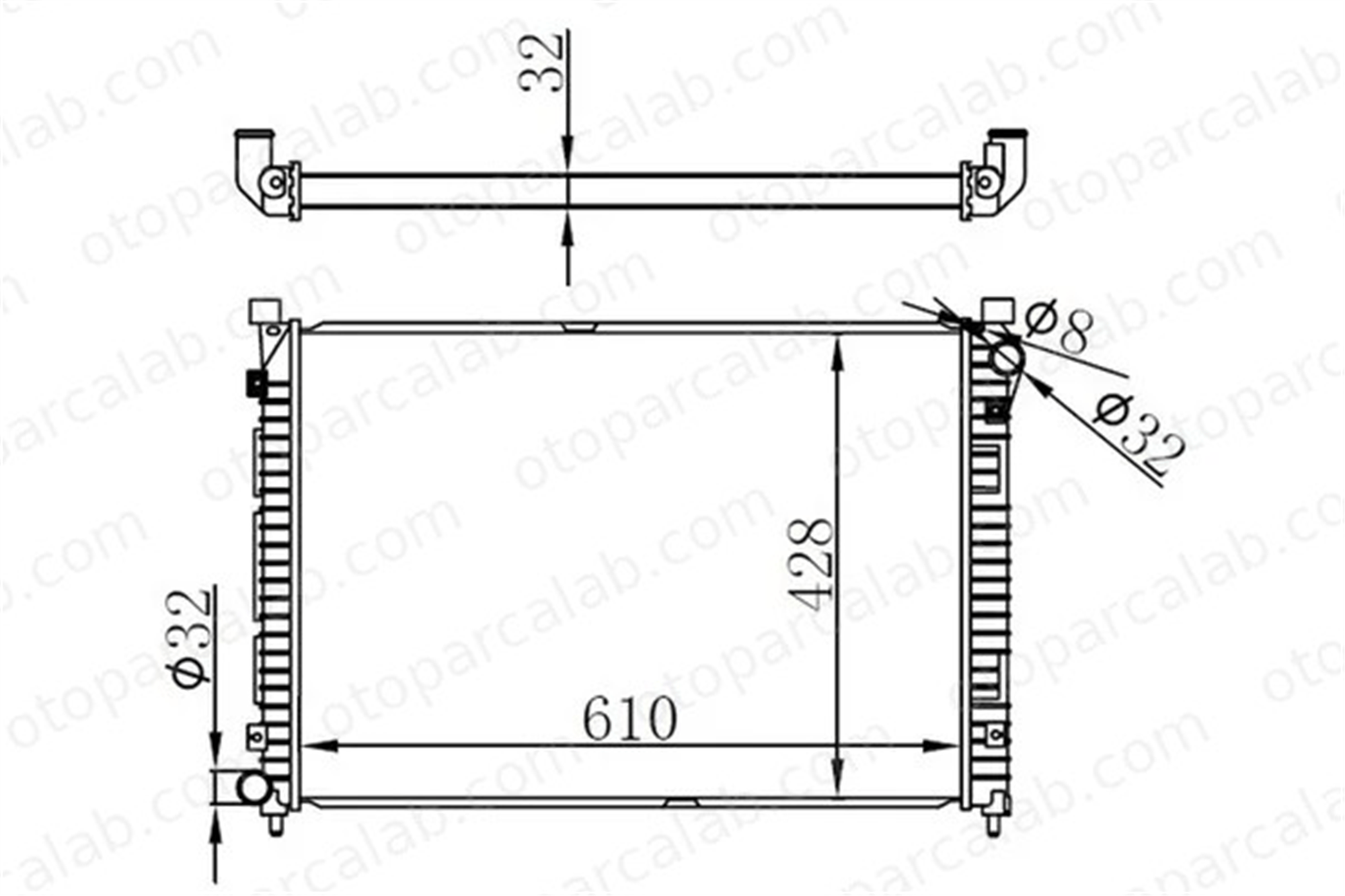 ORIS BRO009032 Su Radyatörü ORİS BRO009032 PEUGEOT 504 504 Break 17700 60A12
