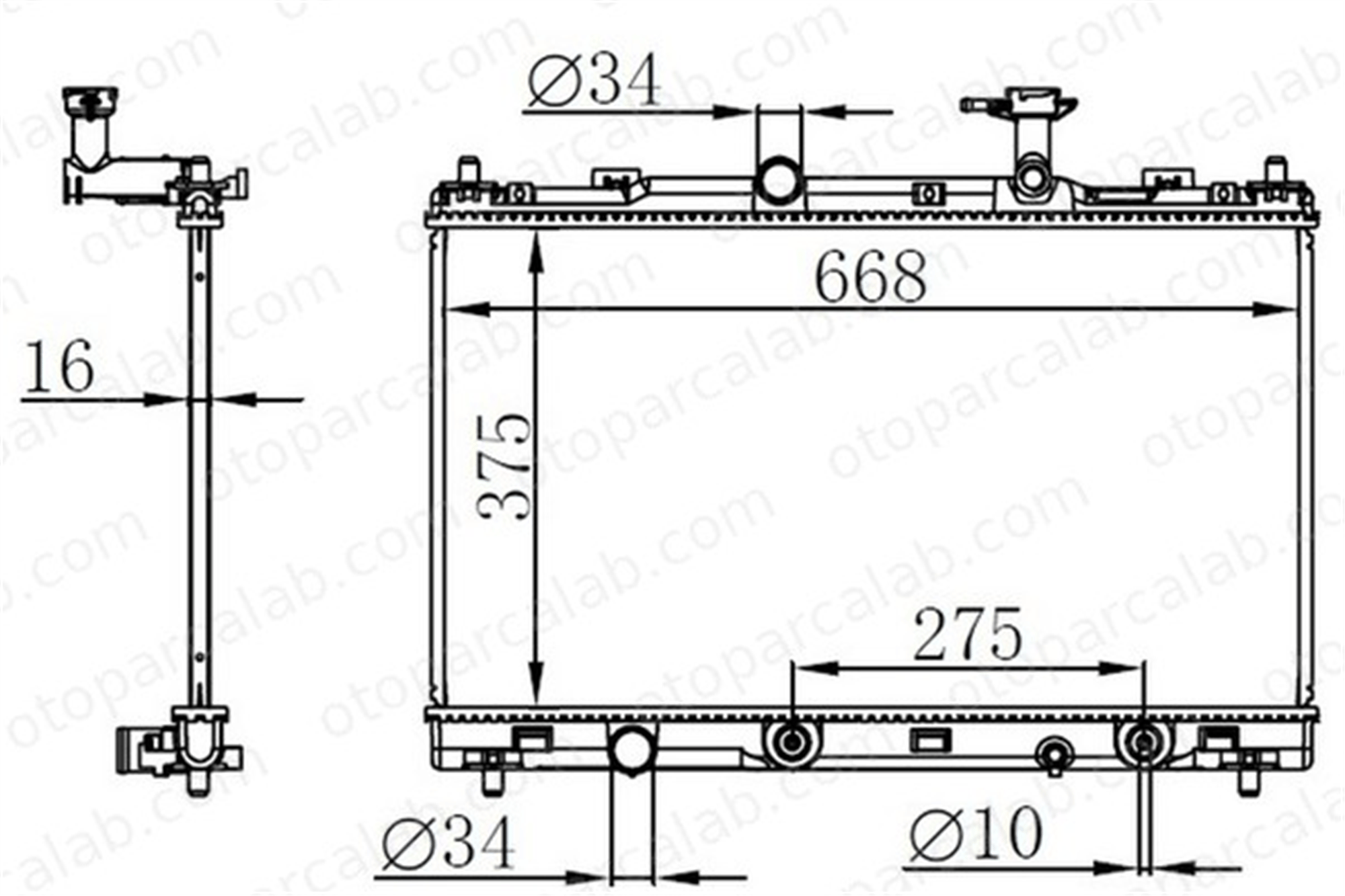 ORIS BSZ086016 Su Radyatörü ORİS BSZ086016 FORD FOCUS II C-MAX 16400 21140
