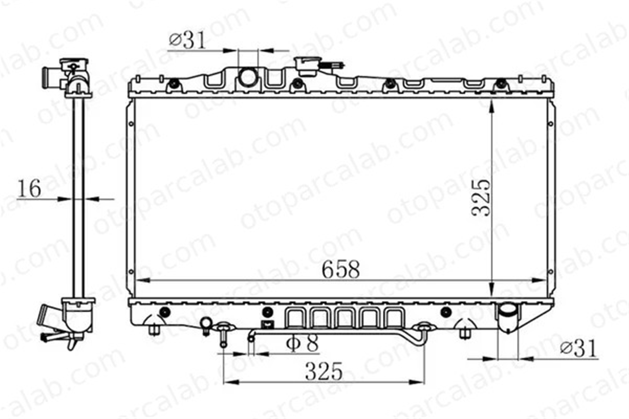 ORIS BTO054016 Su Radyatörü ORİS BTO054016 TOYOTA CARINA V CARINA V Sedan 1640074320 1640074070