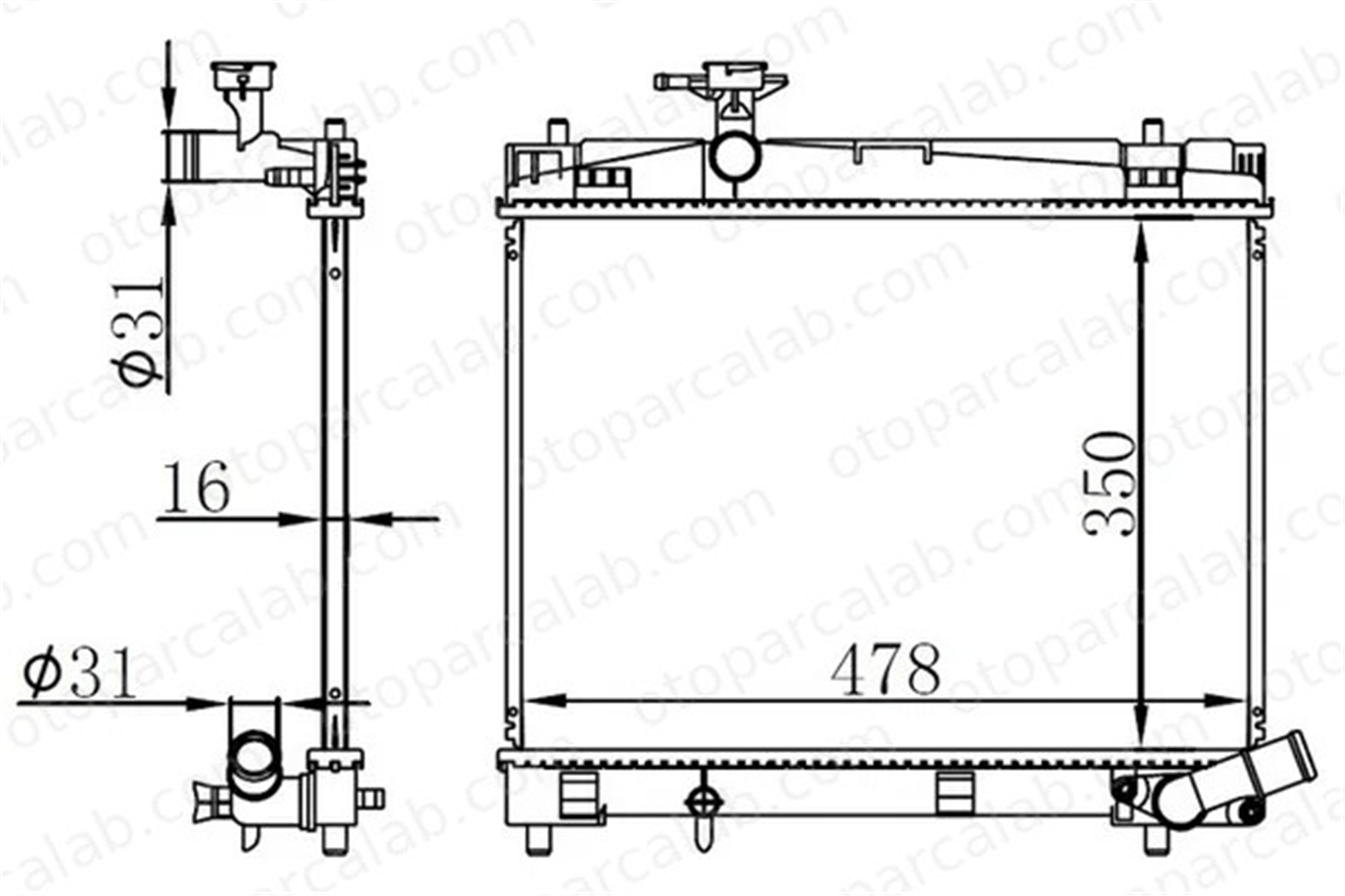 ORIS BTO577016 Su Radyatörü ORİS BTO577016 SUBARU TREZIA TOYOTA VERSO S 1640047100 164000Y060