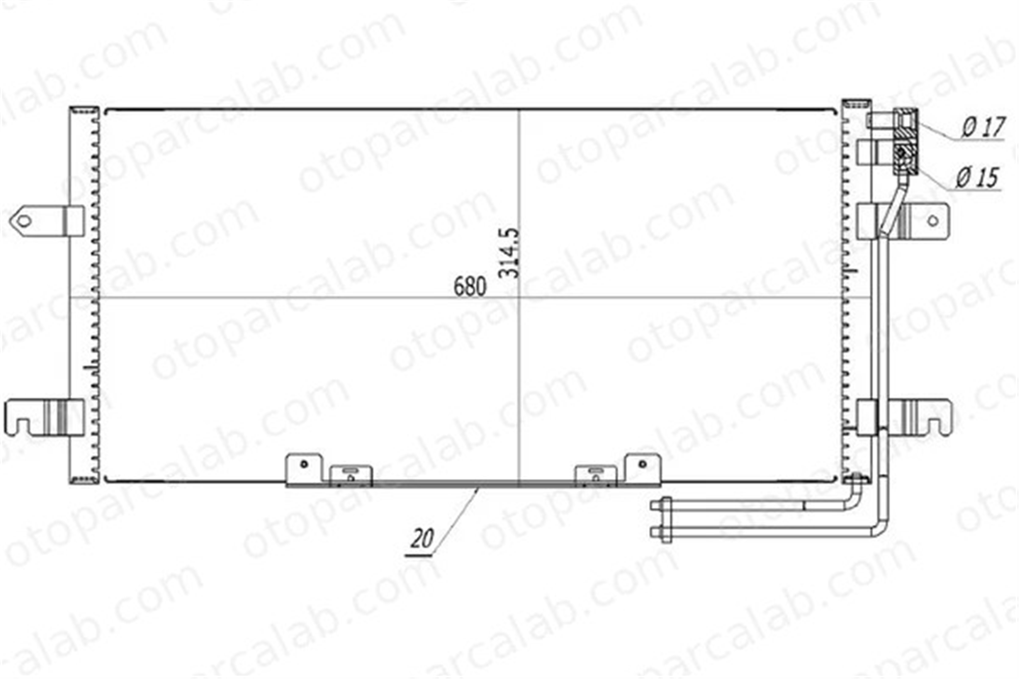 ORIS CVW613020 Klima Radyatörü ORİS CVW613020 VW TRANSPORTER T4 Minibüs/Otobüs TRANSPORTER T4 Panelvan/Van 7D0820413 7D0820411
