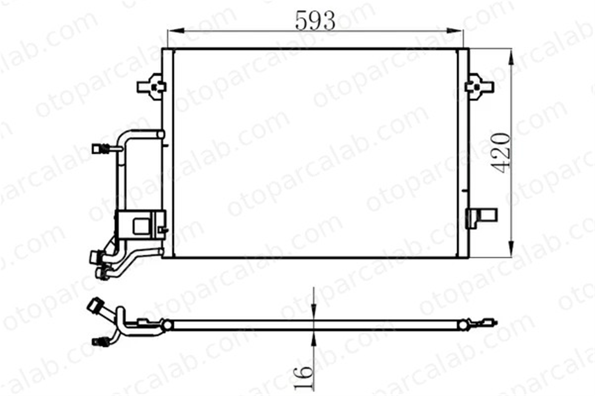 ORIS CVW722016 Klima Radyatörü ORİS CVW722016 AUDI A4 B5 Avant A4 B5 8D0260401G 8D0260403F