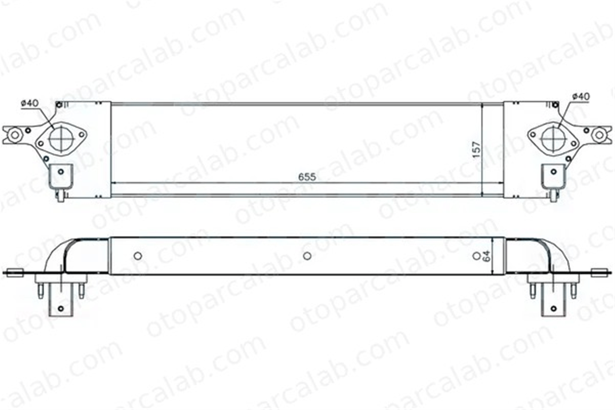 ORIS INI504064 Turbo Radyatörü ORİS INI504064 NISSAN X-TRAIL II RENAULT KOLEOS I 144968841R 14461