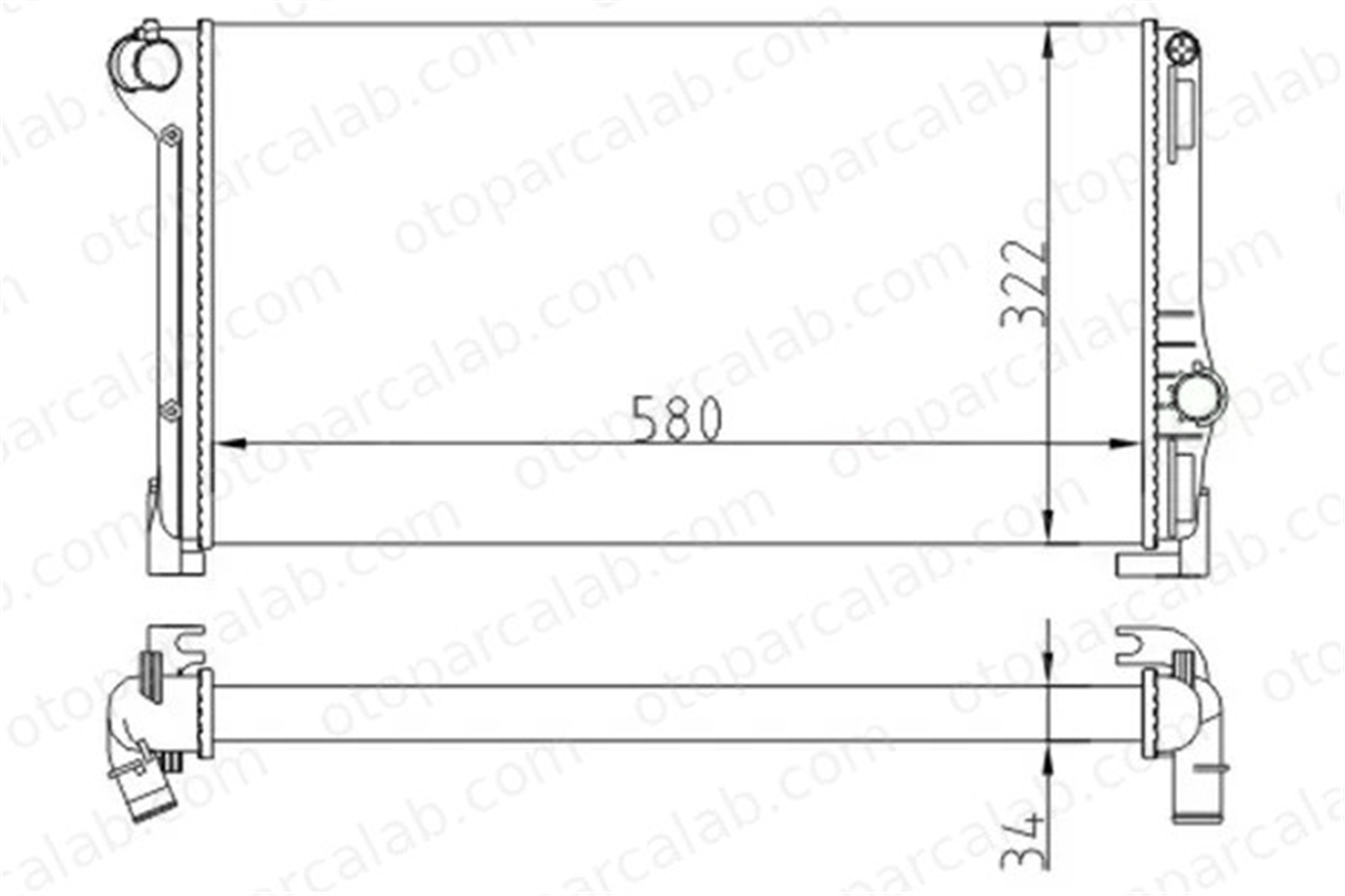 ORIS MFI495034 Su Radyatörü ORİS MFI495034 LANCIA YPSILON FIAT IDEA 51708005 51733001