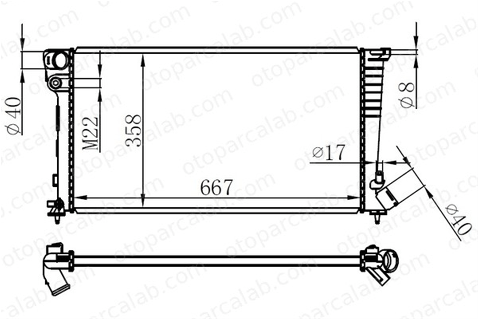 ORIS MPE355034 Su Radyatörü ORİS MPE355034 CITROËN XSARA XSARA Break 133042 133055