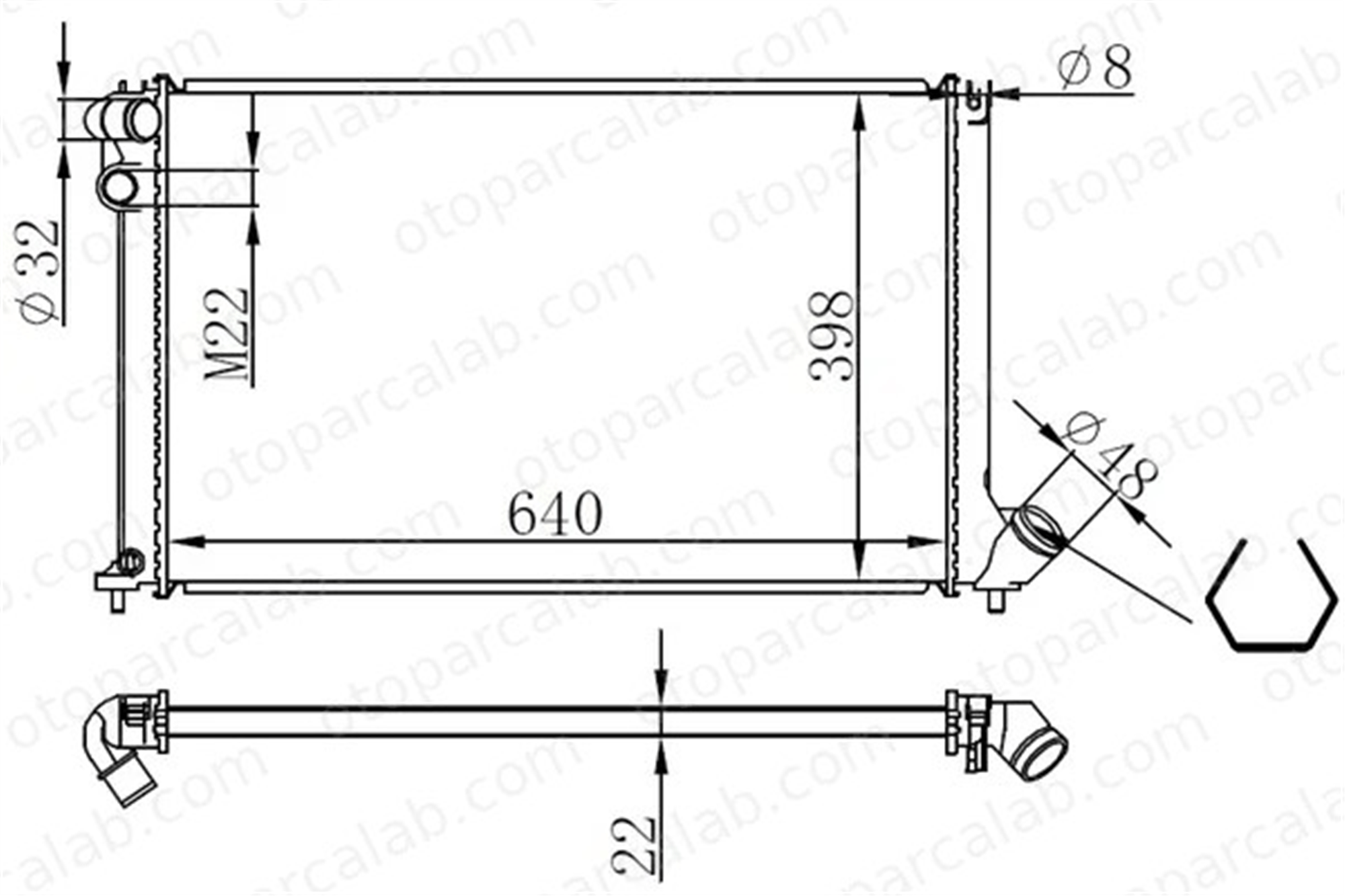 ORIS MPE847023 Su Radyatörü ORİS MPE847023 PEUGEOT 406 406 Break 1301GA 1301FR