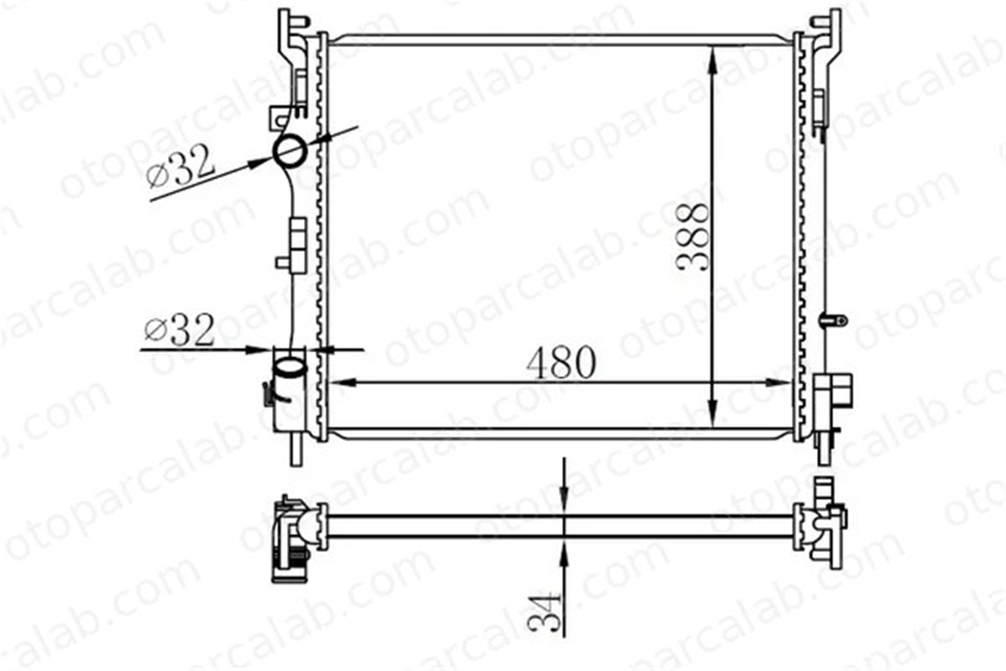 ORIS MRN056034 Su Radyatörü ORİS MRN056034 FORD FIESTA IV FIESTA Kasa/büyük limuzin XS6H8005EB 1001857