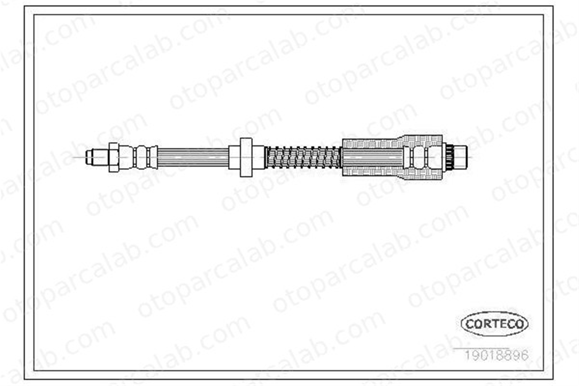 OSSCA 00334 Fren Hortumu Ön Sağ veya Sol PEUGEOT 306 306 Hatchback 480663 9613635680