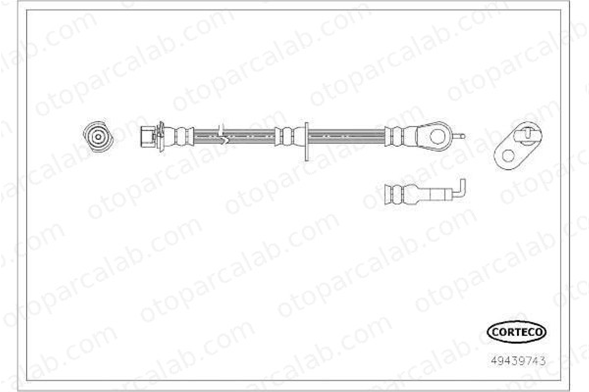 OSSCA 01526 Fren Hortumu Ön Sağ veya Sol CITROËN C1 II PEUGEOT 108 1612138680 1612138580