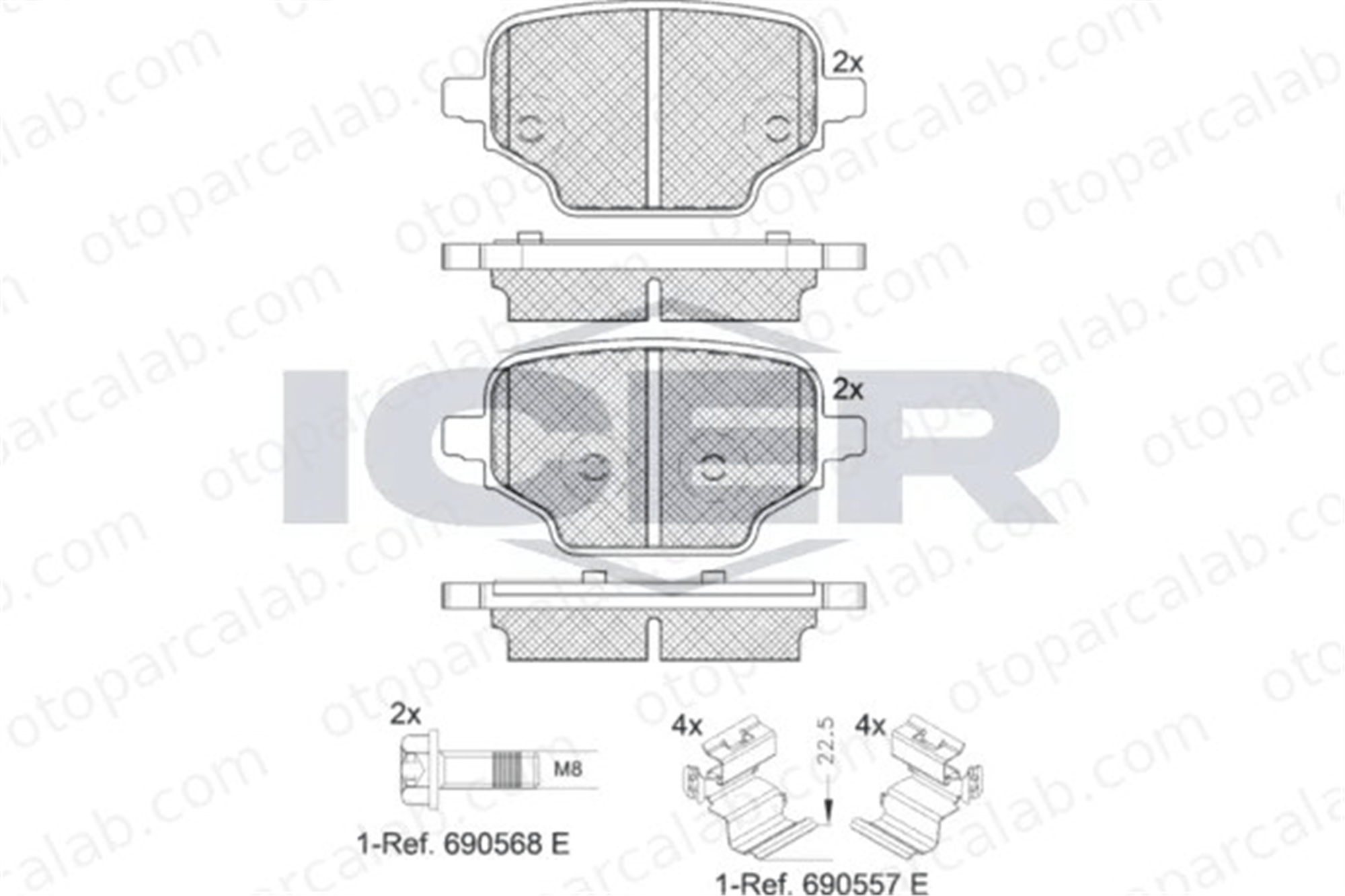 PSA ORJINAL 1647887380 Fren Disk Balata Arka CITROËN BERLINGO Kasa/büyük limuzin PEUGEOT PARTNER Kasa/büyük limuzin 1647887380 1635254980