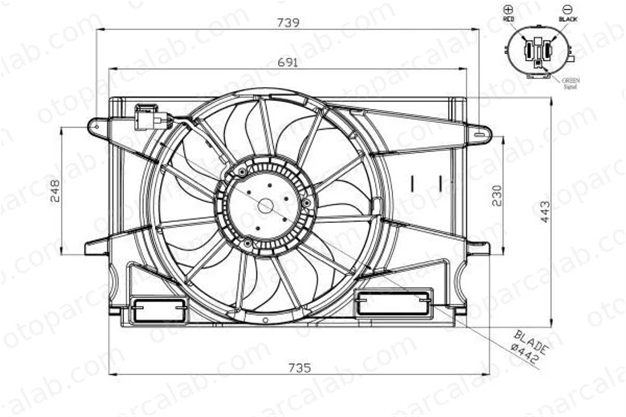 PSA ORJINAL 39012568 Radyatör Fan ve Motoru OPEL ASTRA K ASTRA K Sports Tourer 39012568 13356677