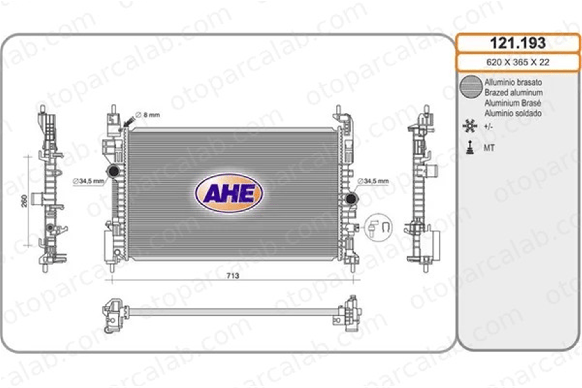 PSA ORJINAL 39059782 Su Radyatörü OPEL CORSA E ADAM 39059782 39059781