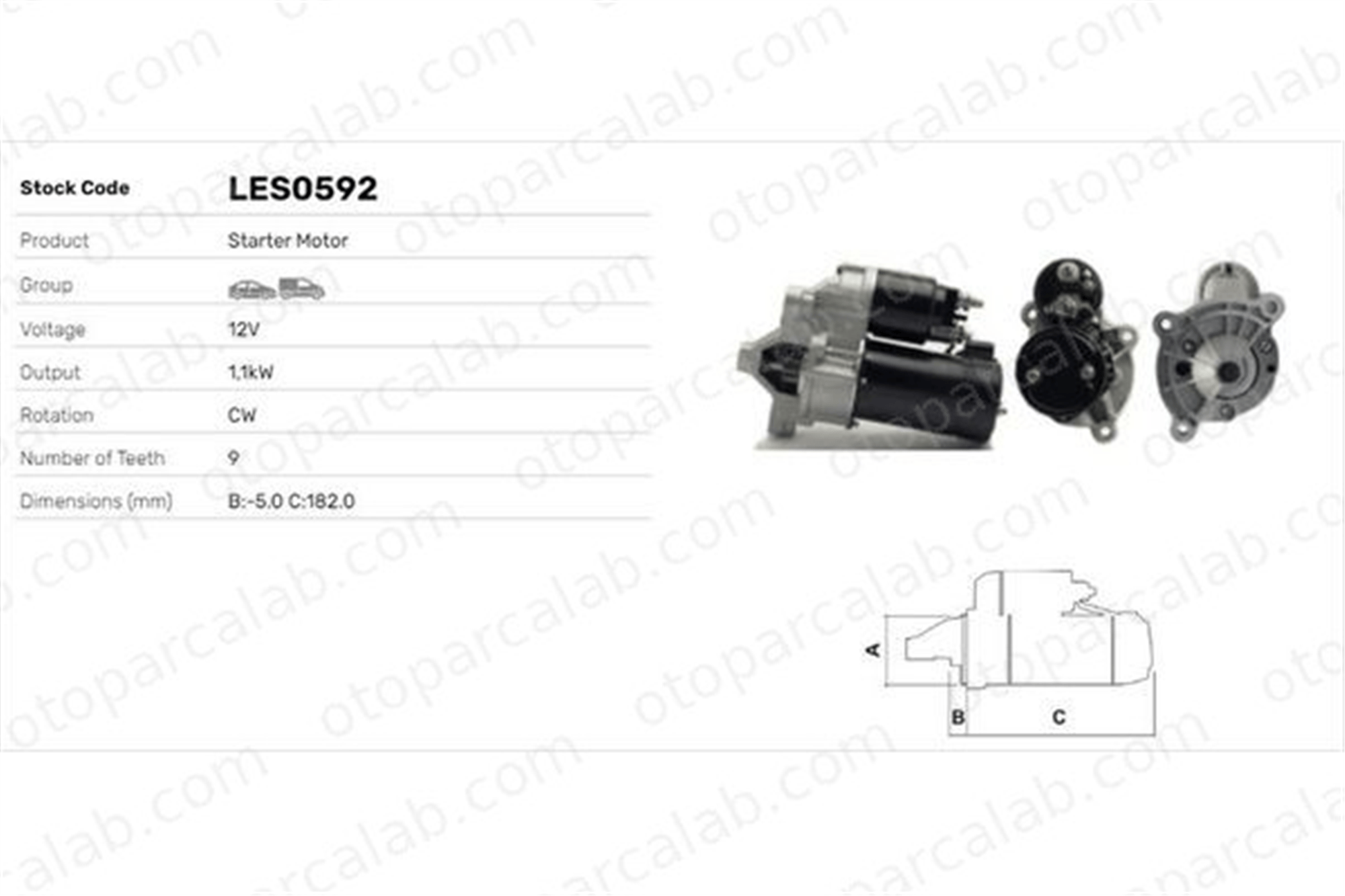 PSA ORJINAL 58020000 Marş Dinamosu CITROËN BX BX Break 58020000 5802E4