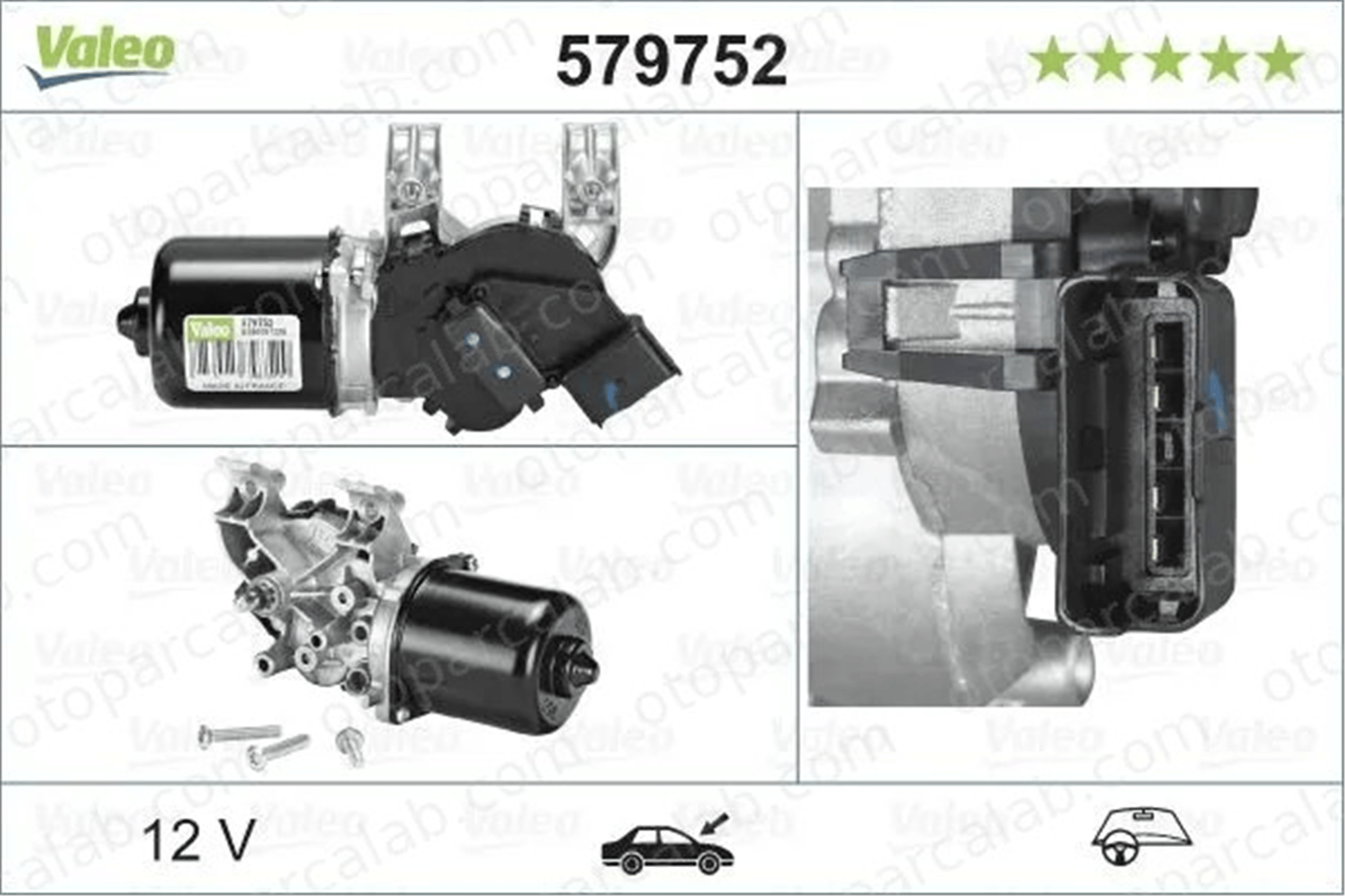 PSA ORJINAL 6401F4 Silecek Mekanizma Motoru Ön CITROËN C3 I C2 6401.F4