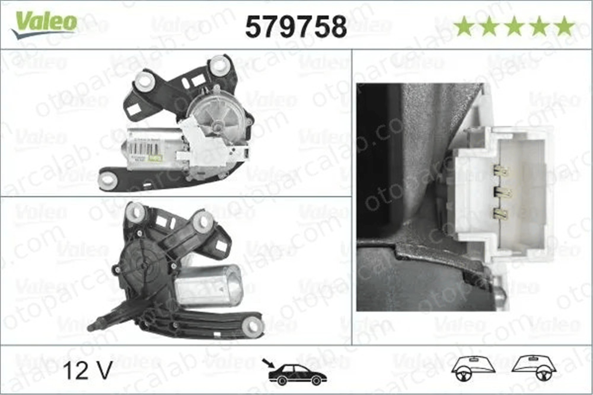 PSA ORJINAL 6405LR Silecek Mekanizma Motoru Arka CITROËN BERLINGO Kasa/büyük limuzin BERLINGO MULTISPACE 6405.LR