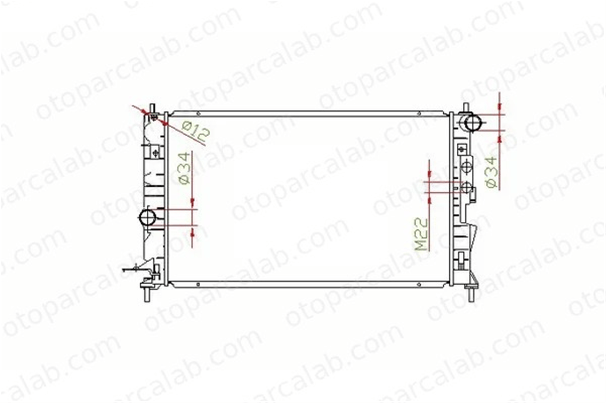RADISEN RR 63012 Su Radyatörü OPEL VECTRA B Station wagon VECTRA B 52479088 1300180