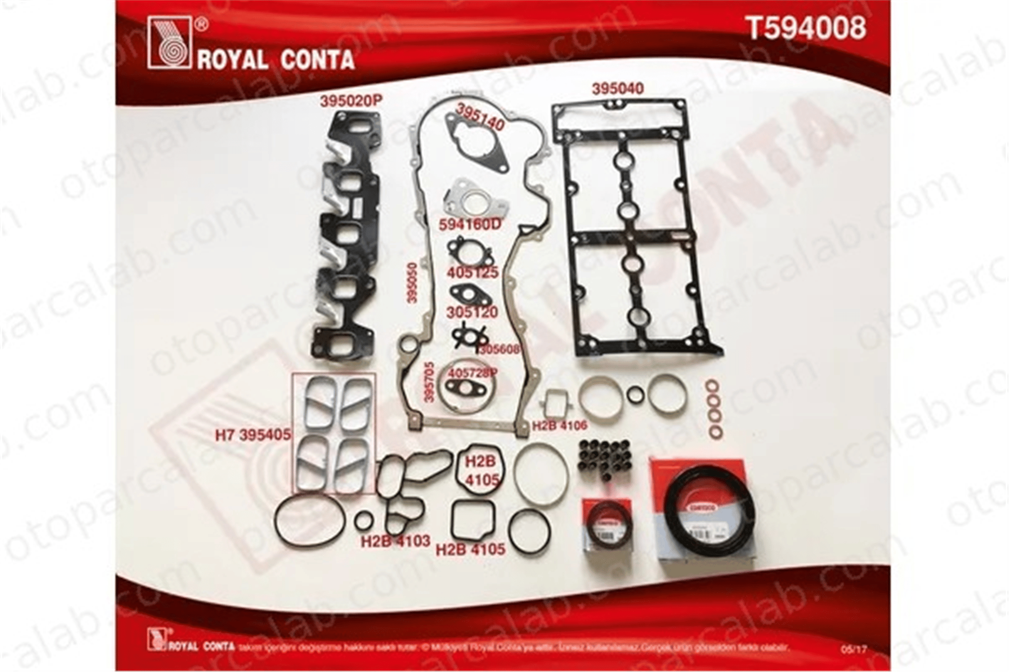 ROYAL T594008 Takım Conta FIAT PANDA ALFA ROMEO MITO 71753763 71753908