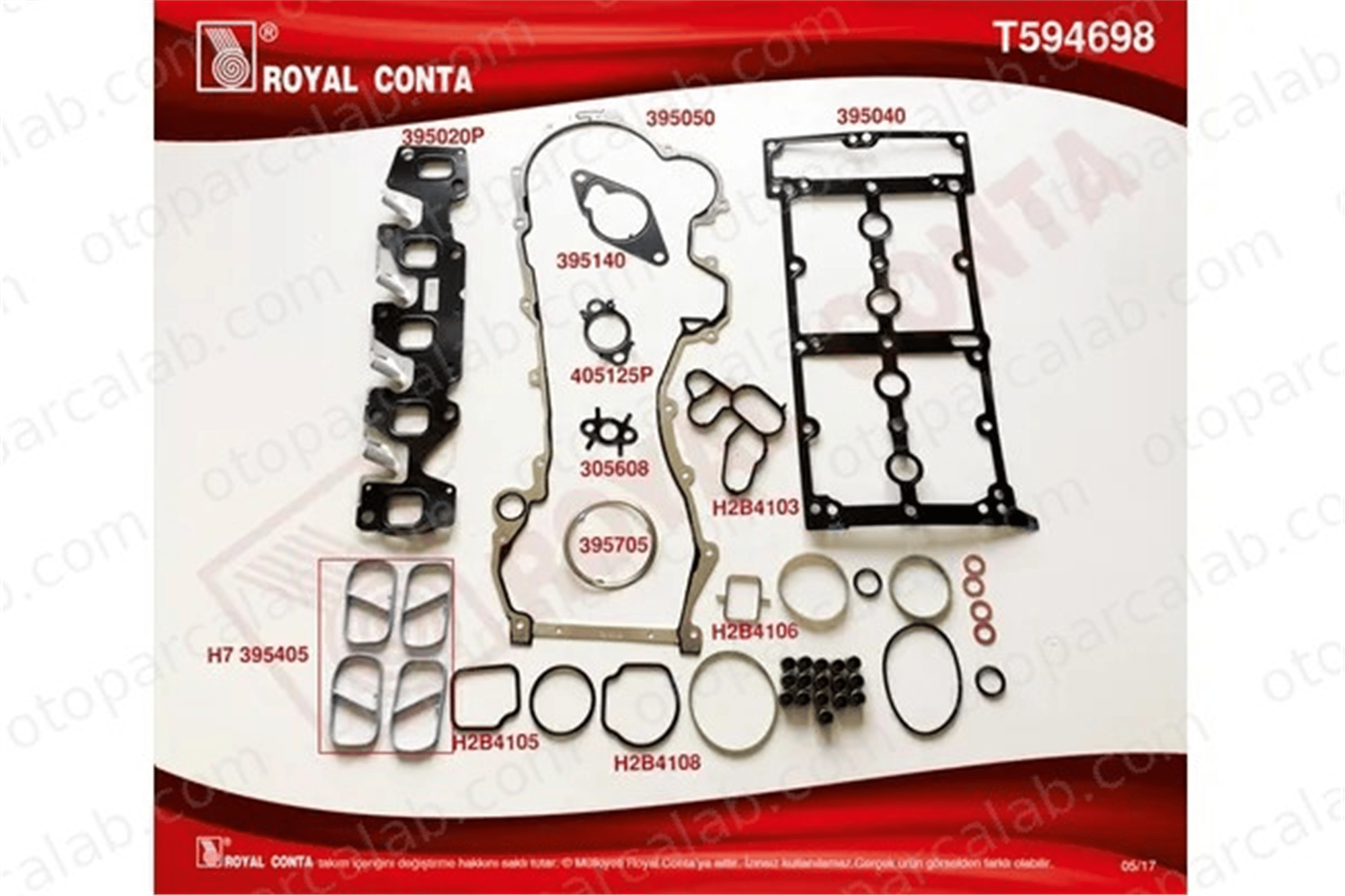 ROYAL T594698 Takım Conta FIAT PANDA ALFA ROMEO MITO 71753908 71753766