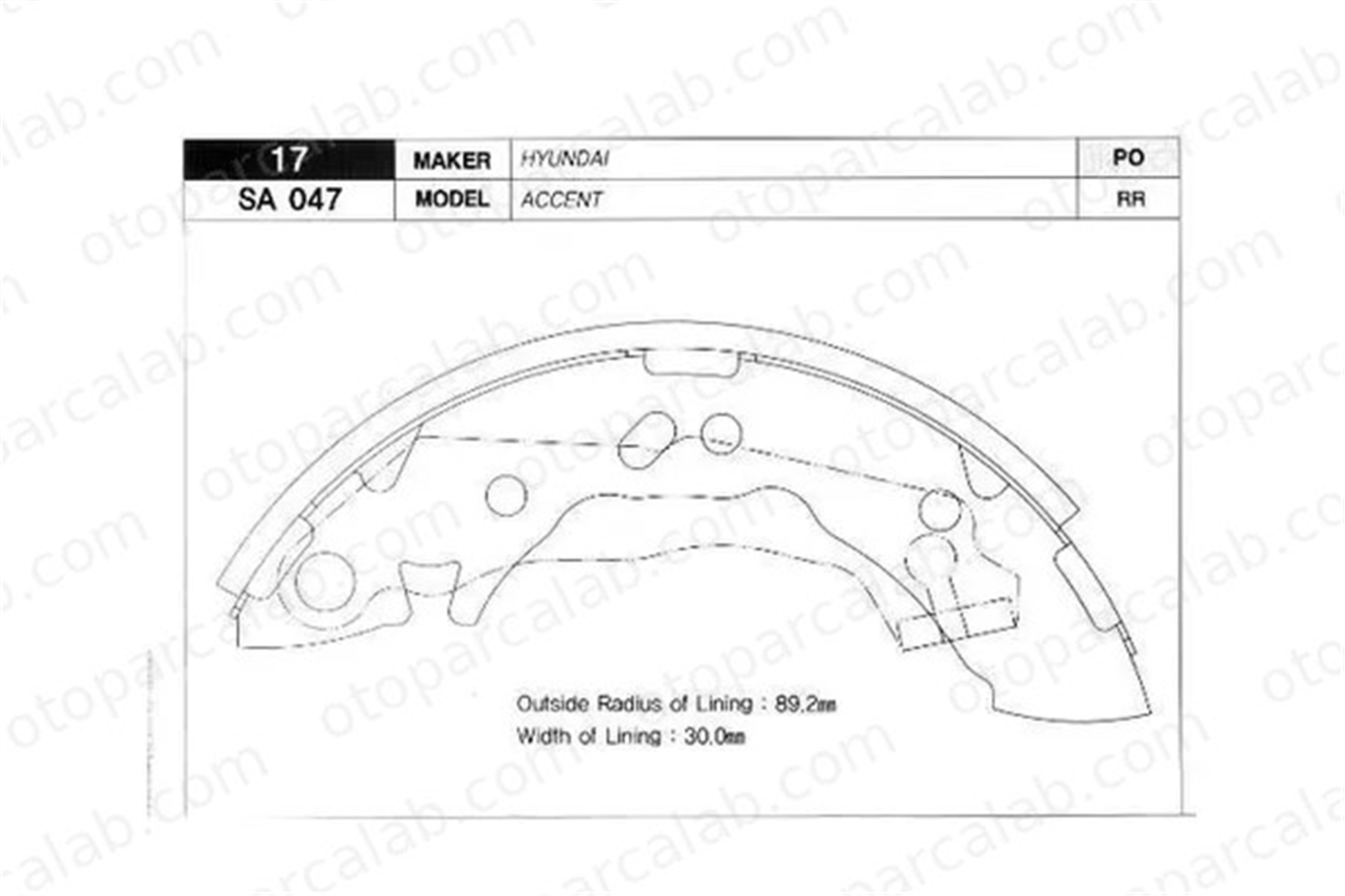 SANGSIN SA047 Fren Pabuçlu Balata Arka HYUNDAI ACCENT I ACCENT Sedan 5830522A01