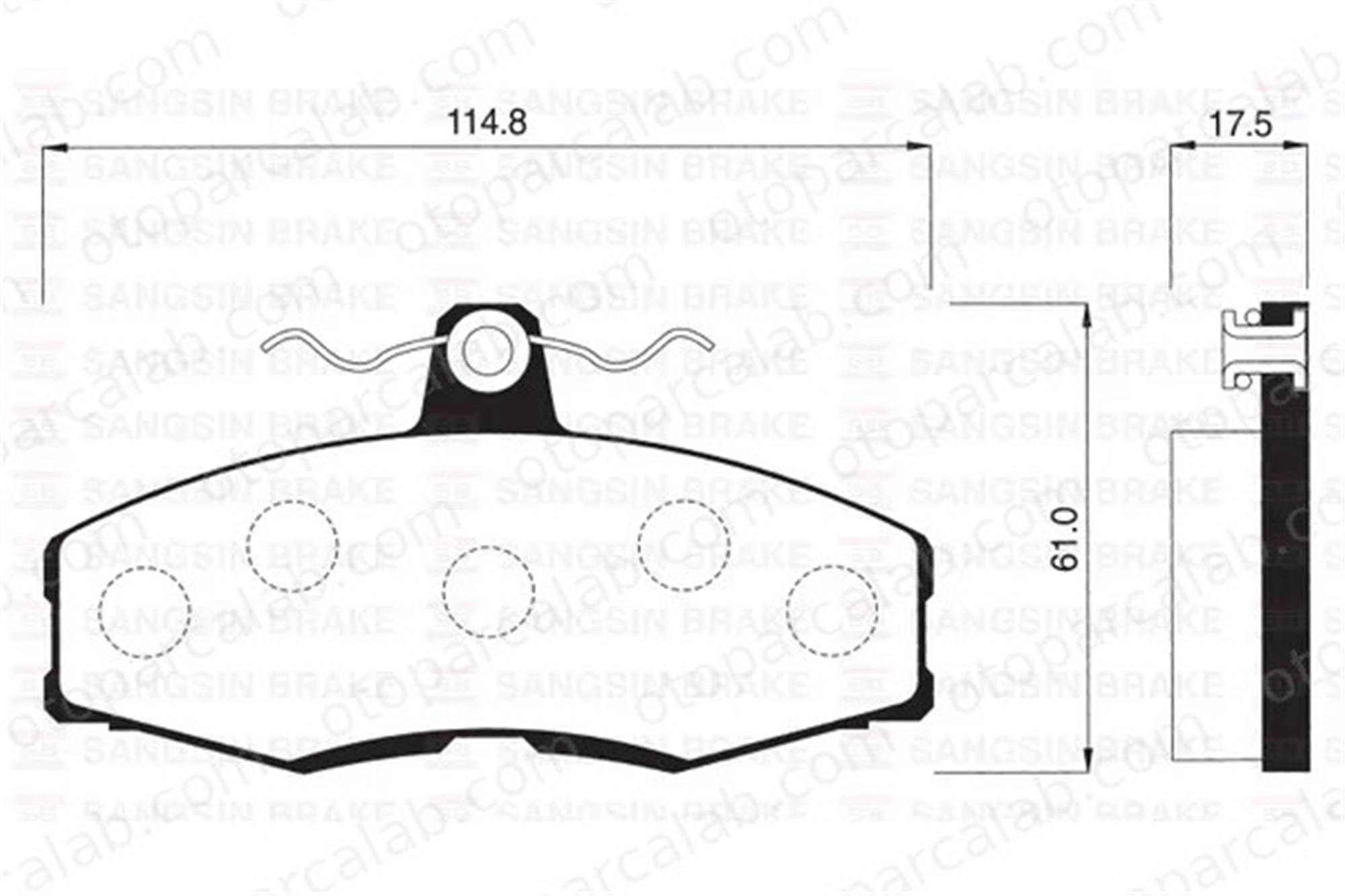 SANGSIN SP1028 Fren Disk Balata Ön SKODA FAVORIT FAVORIT Forman 87BX2K021AA 1661468