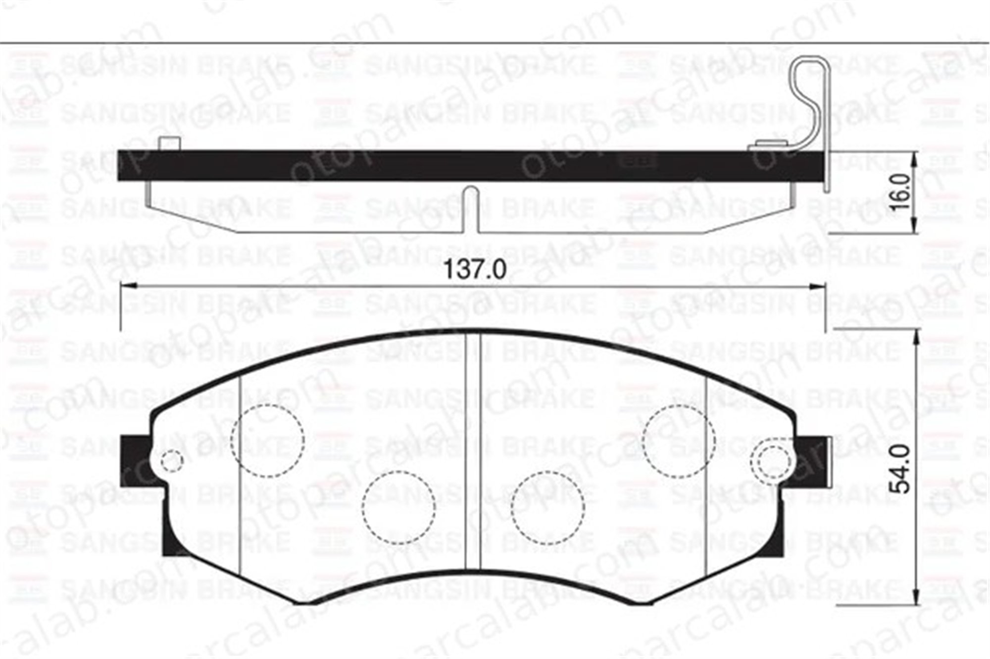 SANGSIN SP1065 Fren Disk Balata Ön SSANGYONG KORANDO HYUNDAI SONATA III 5810129A00 5810120A00