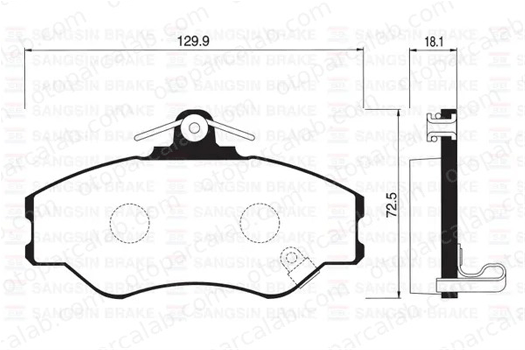SANGSIN SP1072 Fren Disk Balata Ön HYUNDAI H100 Panelvan/Van H100 Minibüs/Otobüs 581014BA00 5810143A00