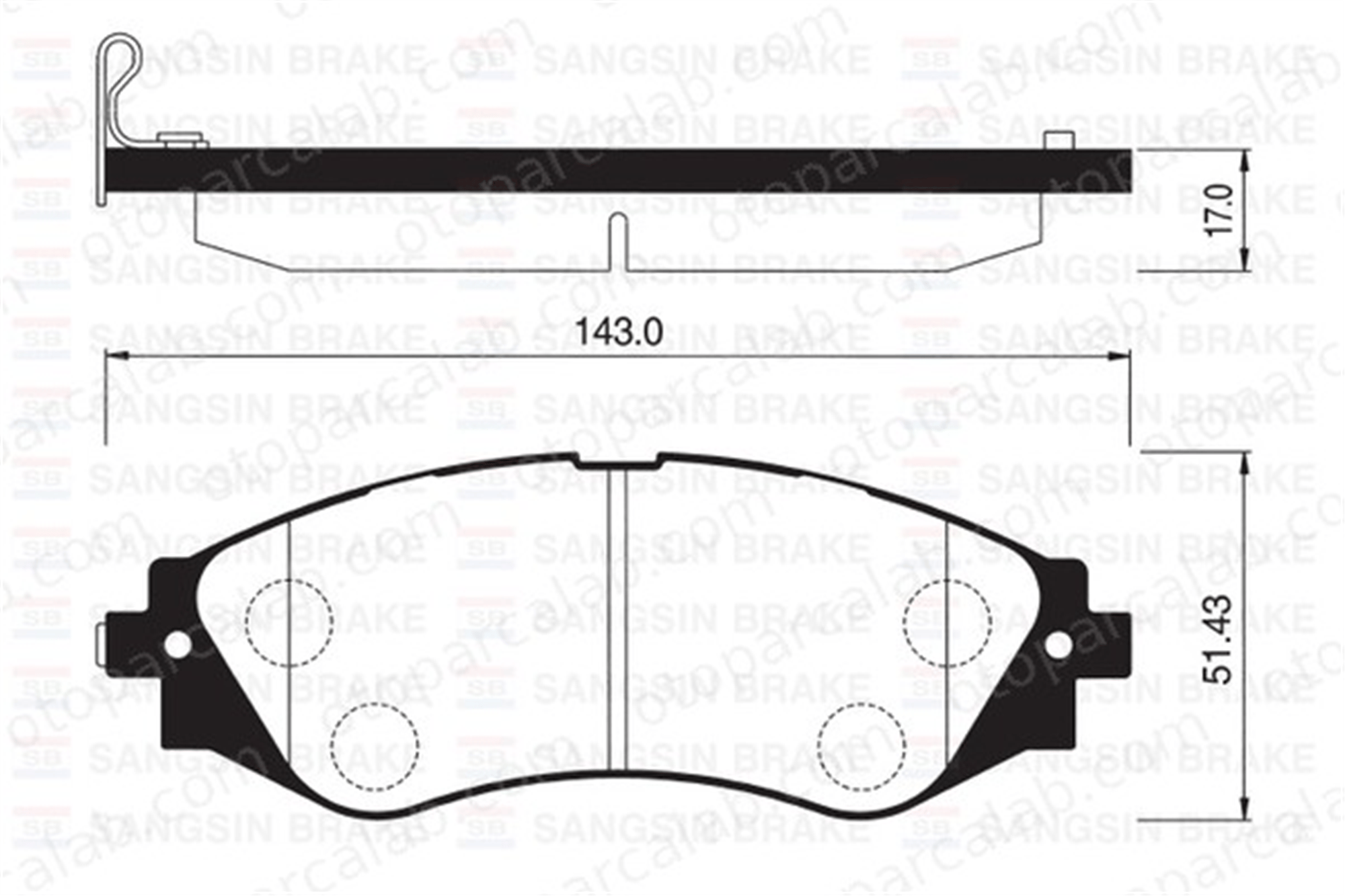SANGSIN SP1102 Fren Disk Balata Ön DAEWOO NUBIRA Sedan NUBIRA Wagon 96405129 96495227