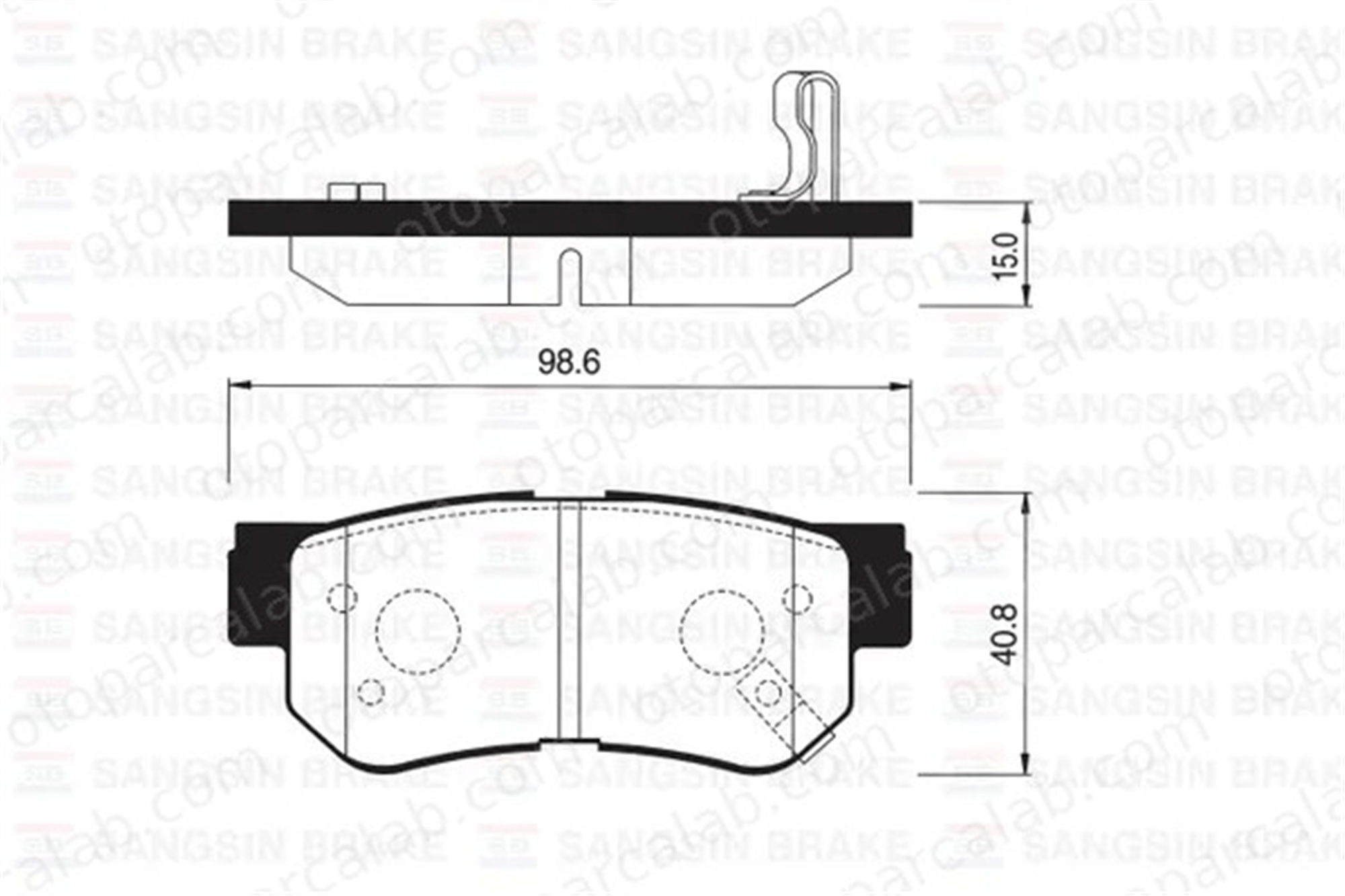 SANGSIN SP1117 Fren Disk Balata Arka HYUNDAI TUCSON SANTA FÉ I 583021CA00 5830226A00