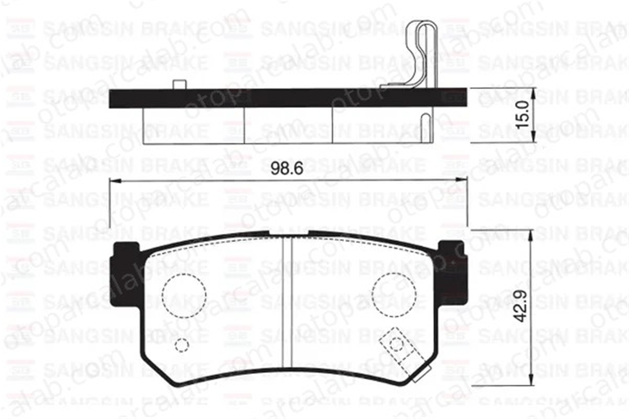 SANGSIN SP1151 Fren Disk Balata Arka SSANGYONG KORANDO REXTON / REXTON II 48413090A0 4841308050
