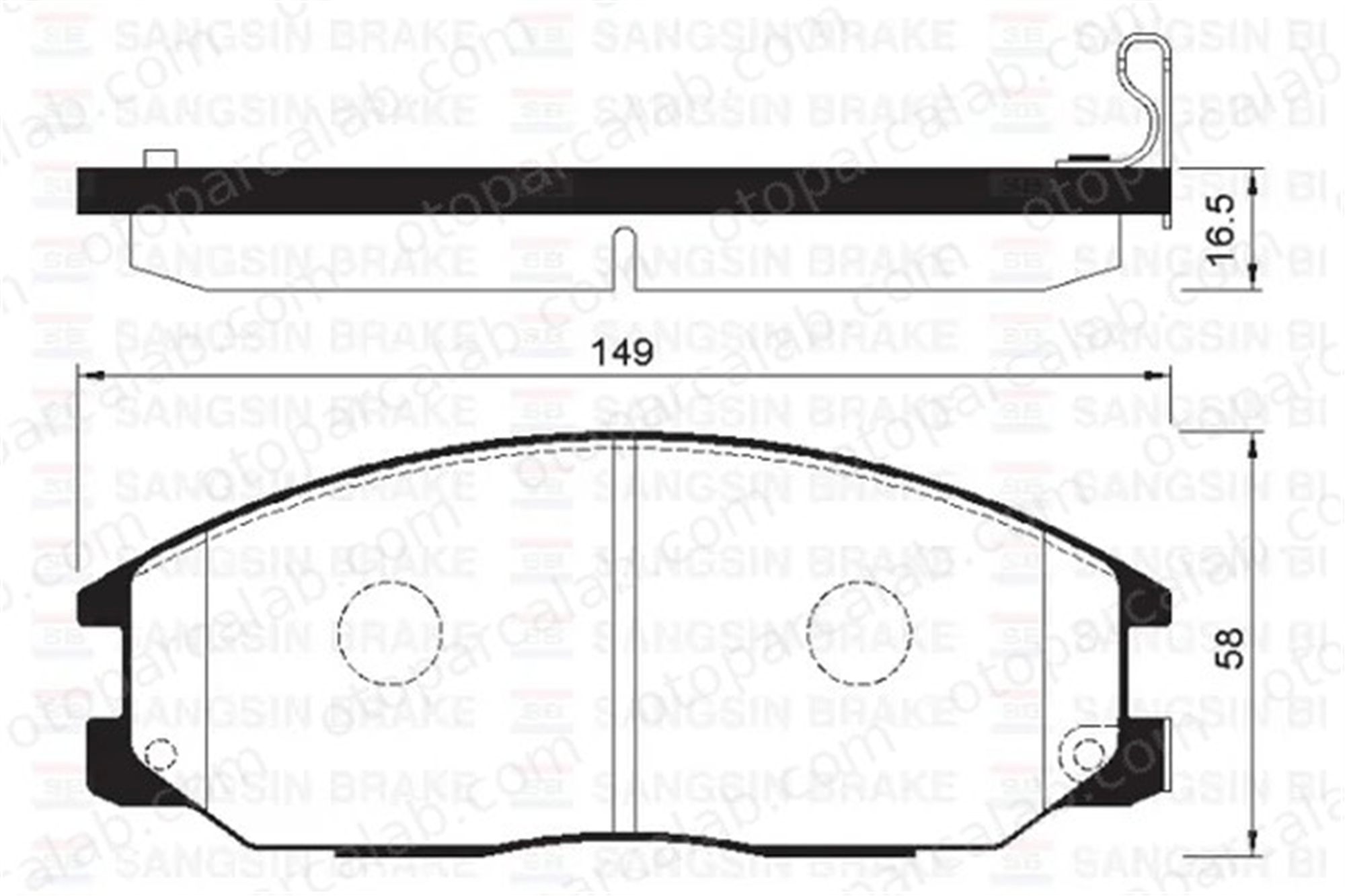 SANGSIN SP1190 Fren Disk Balata Ön HYUNDAI H-1 / STAREX Minibüs/Otobüs SANTA FÉ I 581013AA20 581013AA10