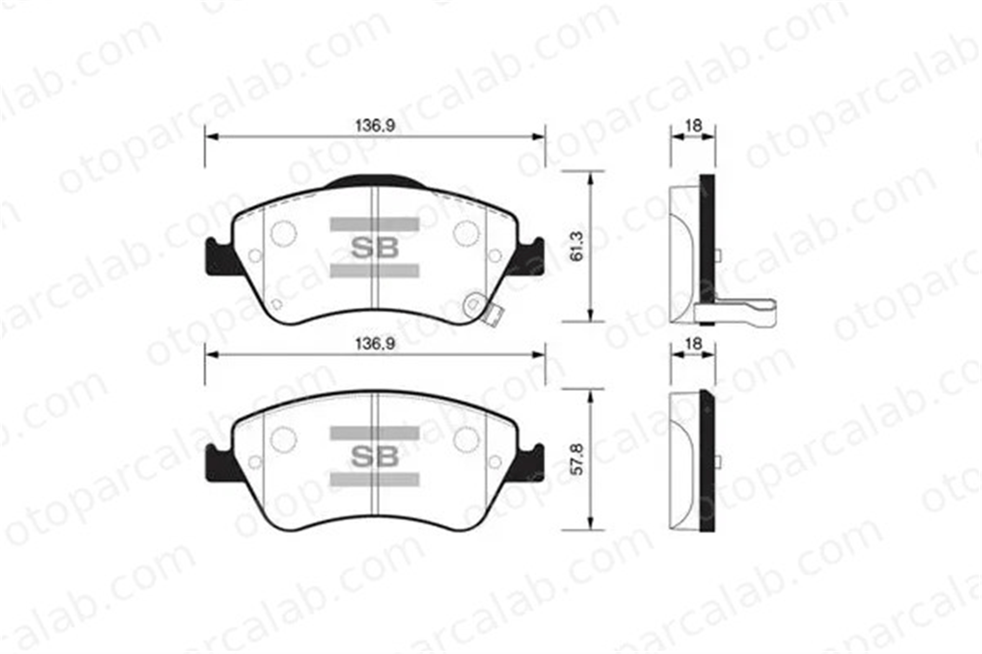 SANGSIN SP1500 Fren Disk Balata Ön TOYOTA AURIS COROLLA Sedan 446502210 446502160