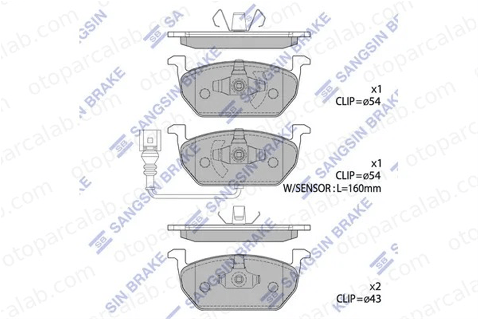 SANGSIN SP1736 Fren Disk Balata Ön VW GOLF VII SKODA OCTAVIA III 5Q0698151C 5Q0698151H