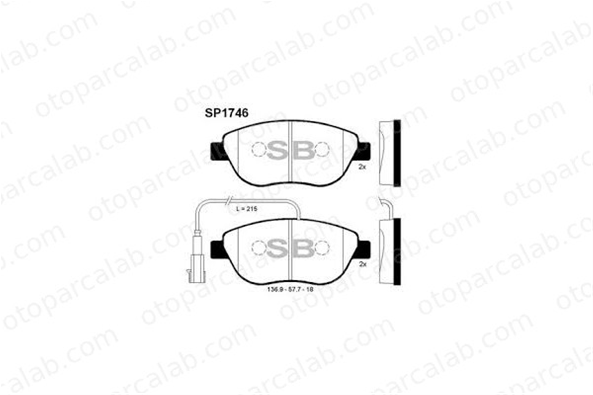 SANGSIN SP1746 Fren Disk Balata Ön FIAT DOBLO MPV STILO Multi Wagon 77364875 77364473