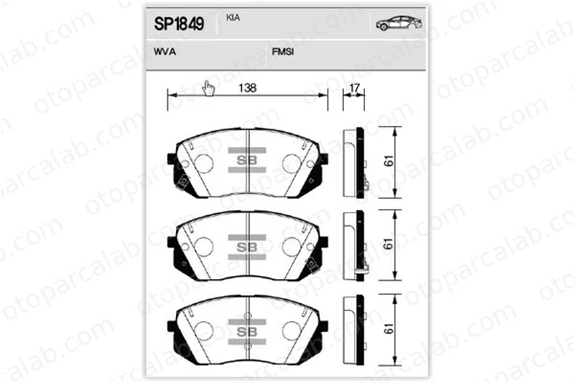 SANGSIN SP1849 Fren Disk Balata Ön HYUNDAI TUCSON KONA 58101J9A10 581013ZA06