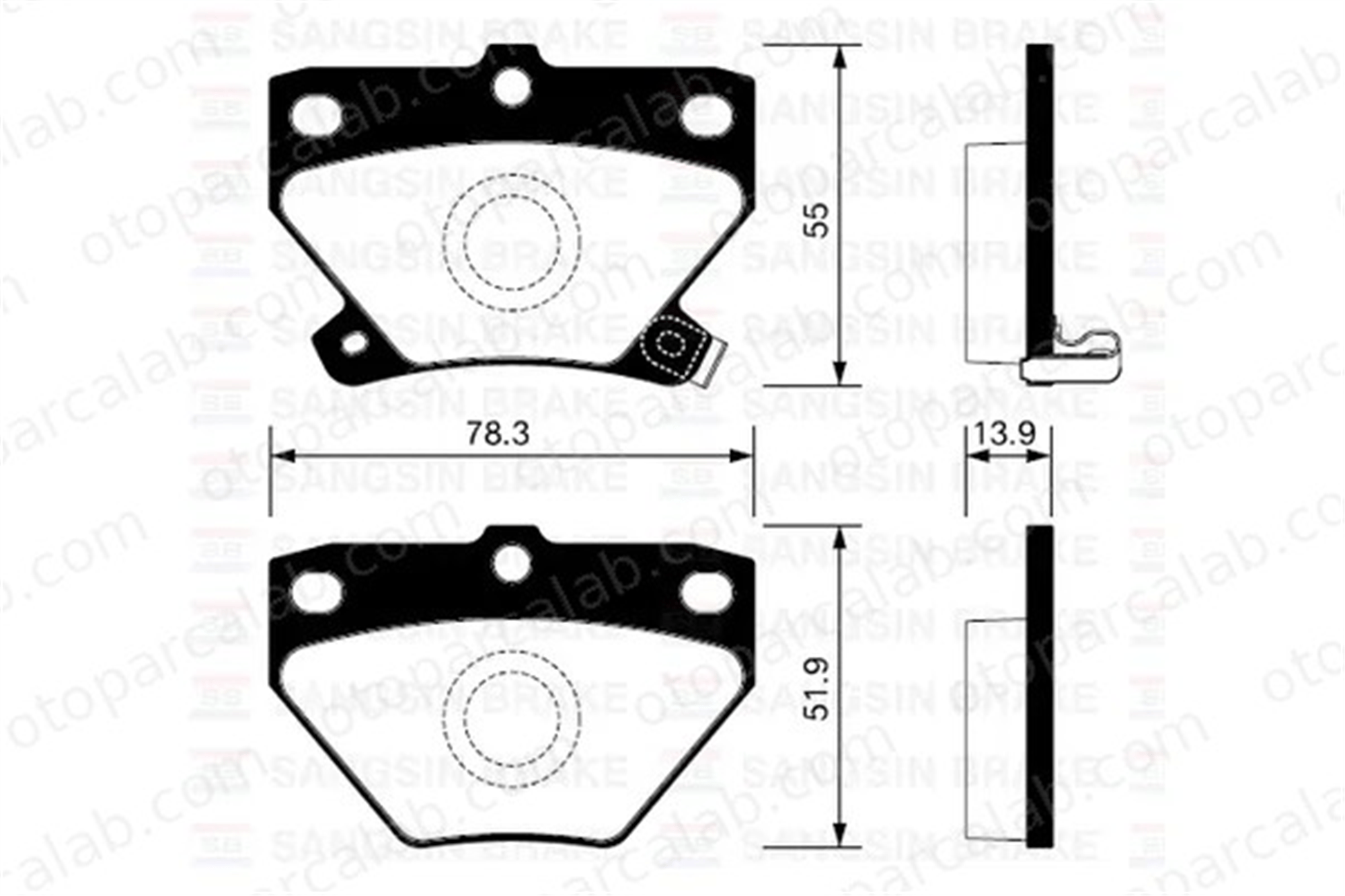 SANGSIN SP2044 Fren Disk Balata Arka TOYOTA COROLLA Station wagon COROLLA Verso 446652010 446652040