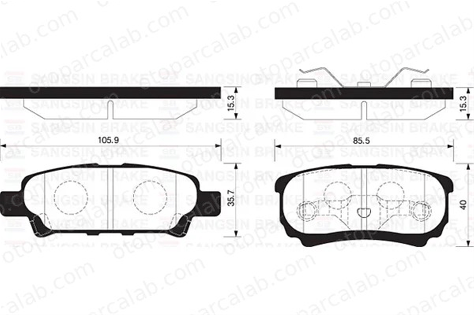 SANGSIN SP2111 Fren Disk Balata Arka MITSUBISHI LANCER VIII Sportback LANCER VIII K05191271AA K5191271AB