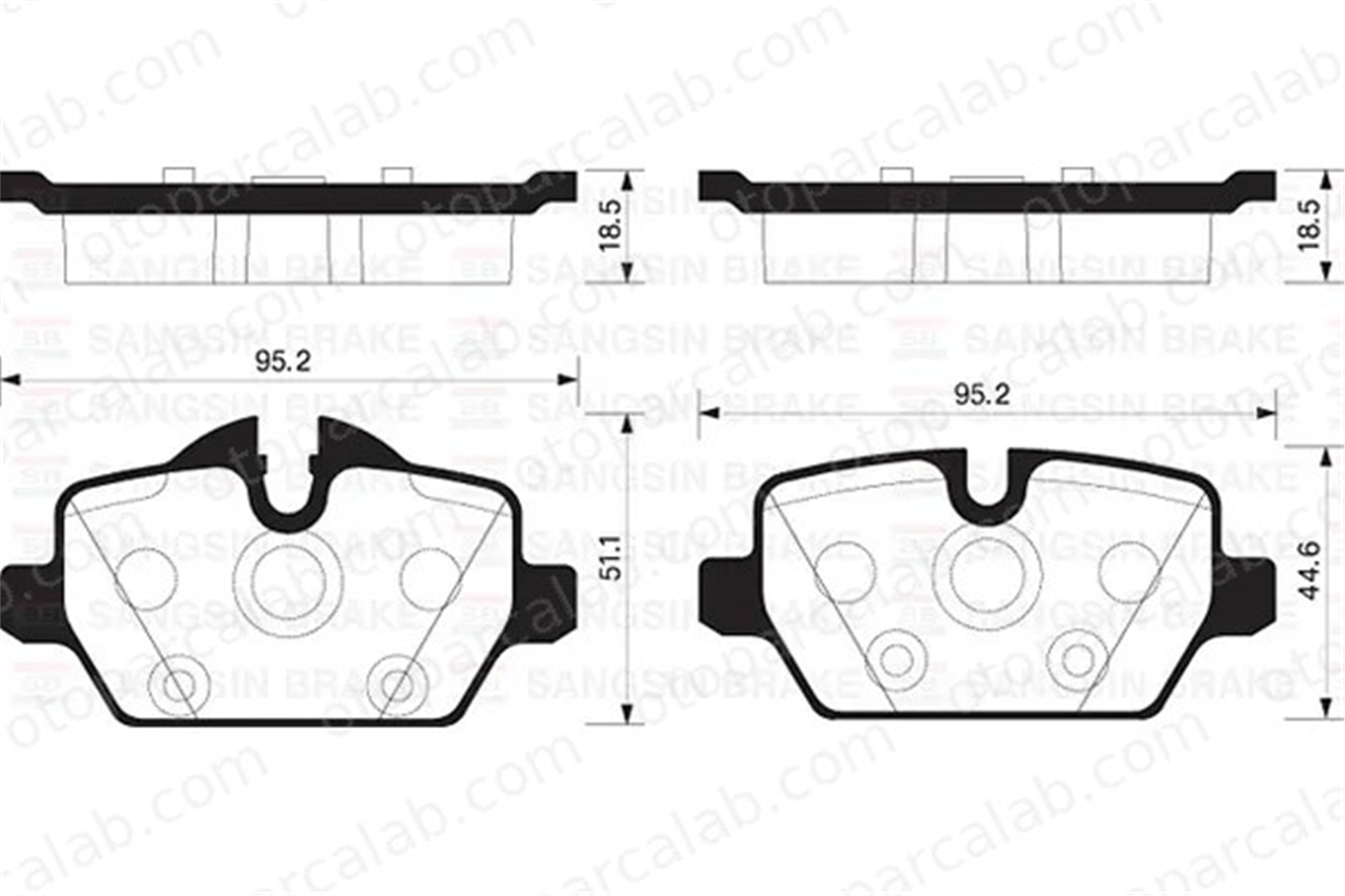 SANGSIN SP2161 Fren Disk Balata Arka MINI MINI COUNTRYMAN BMW 1 34216788183 34121288889
