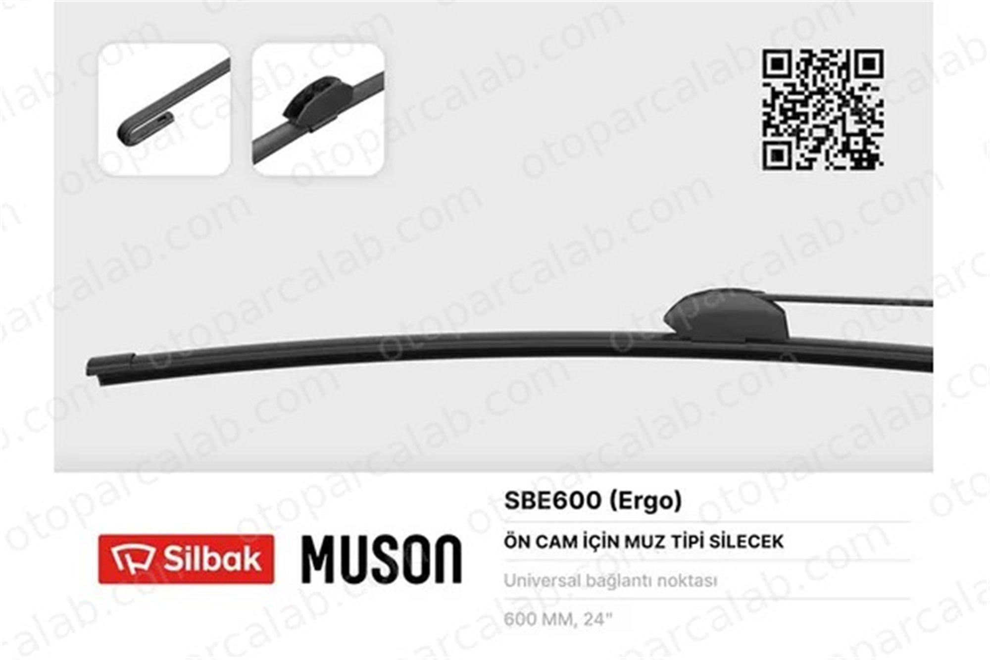 SILBAK SBE600 Silecek Süpürgesi Ön Muz Tip 600 mm - 24 inç BMW 3 MERCEDES-BENZ C-SERISI 642301 8T1955425A