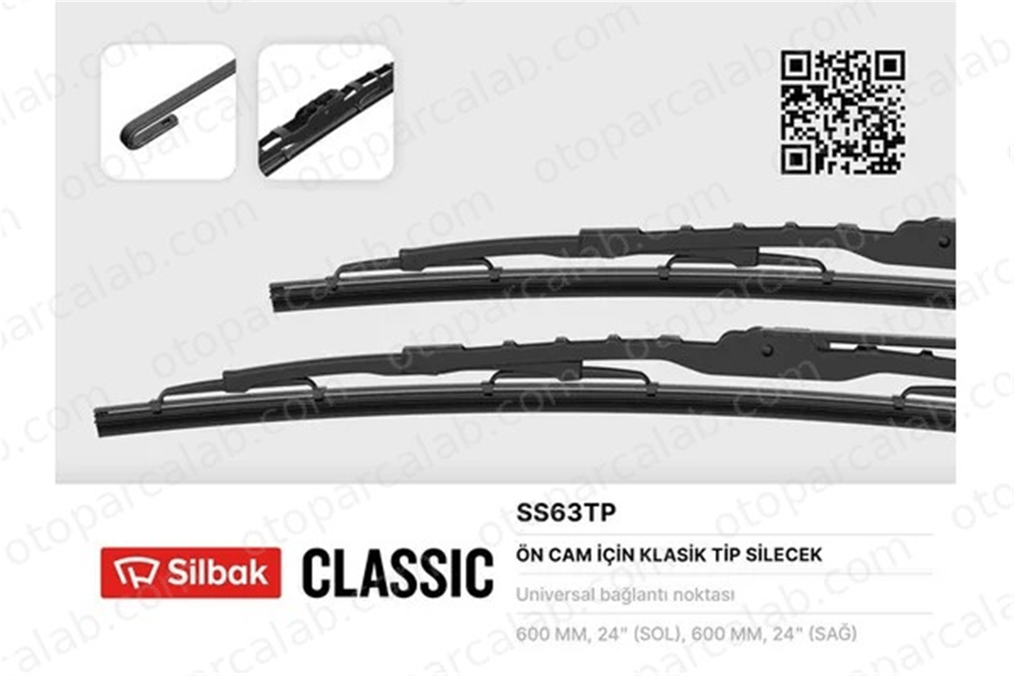 SILBAK SS63TP Silecek Süpürgesi Ön 600 mm - 24 inç BMW 3 MERCEDES-BENZ C-SERISI 6272548 8T1955425A