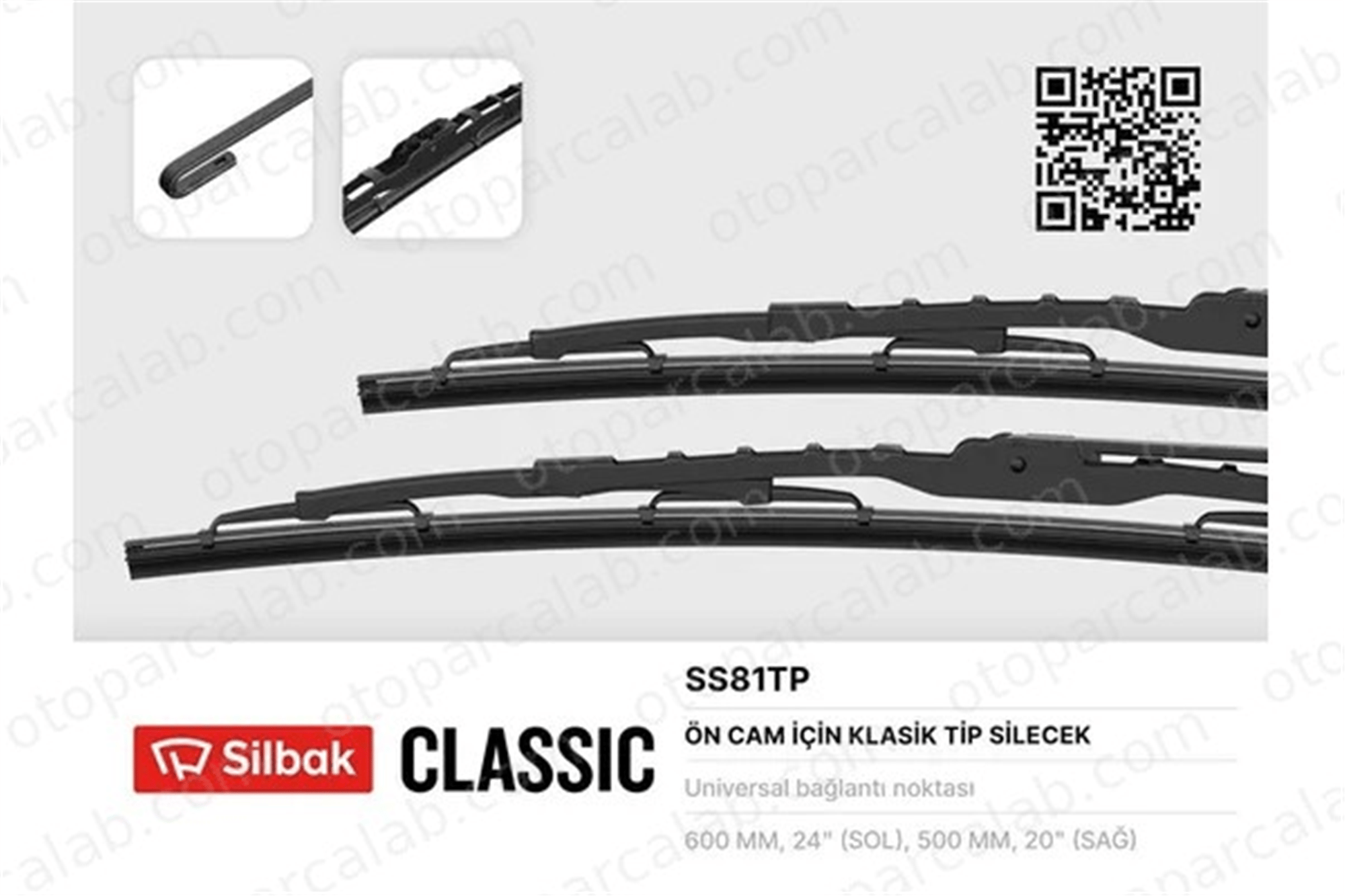 SILBAK SS81TP Silecek Süpürgesi Ön 600/500 mm - 24/20 inç BMW 3 MERCEDES-BENZ C-SERISI 983503K100 8T1955425A