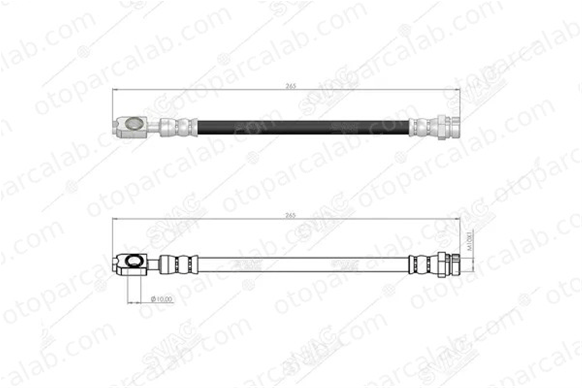 SVAC 10-0137 Fren Hortumu Arka Sağ AUDI A3 SEAT LEON 1K0611775D 1K0611776