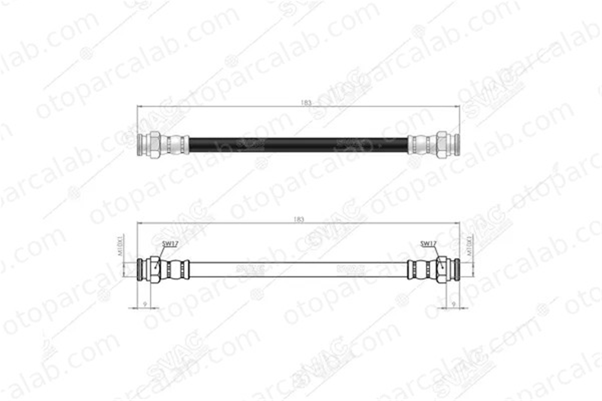 SVAC 20-0170 Fren Hortumu Arka Sağ veya Sol FIAT PANDA 500 9S512282CA 46803893