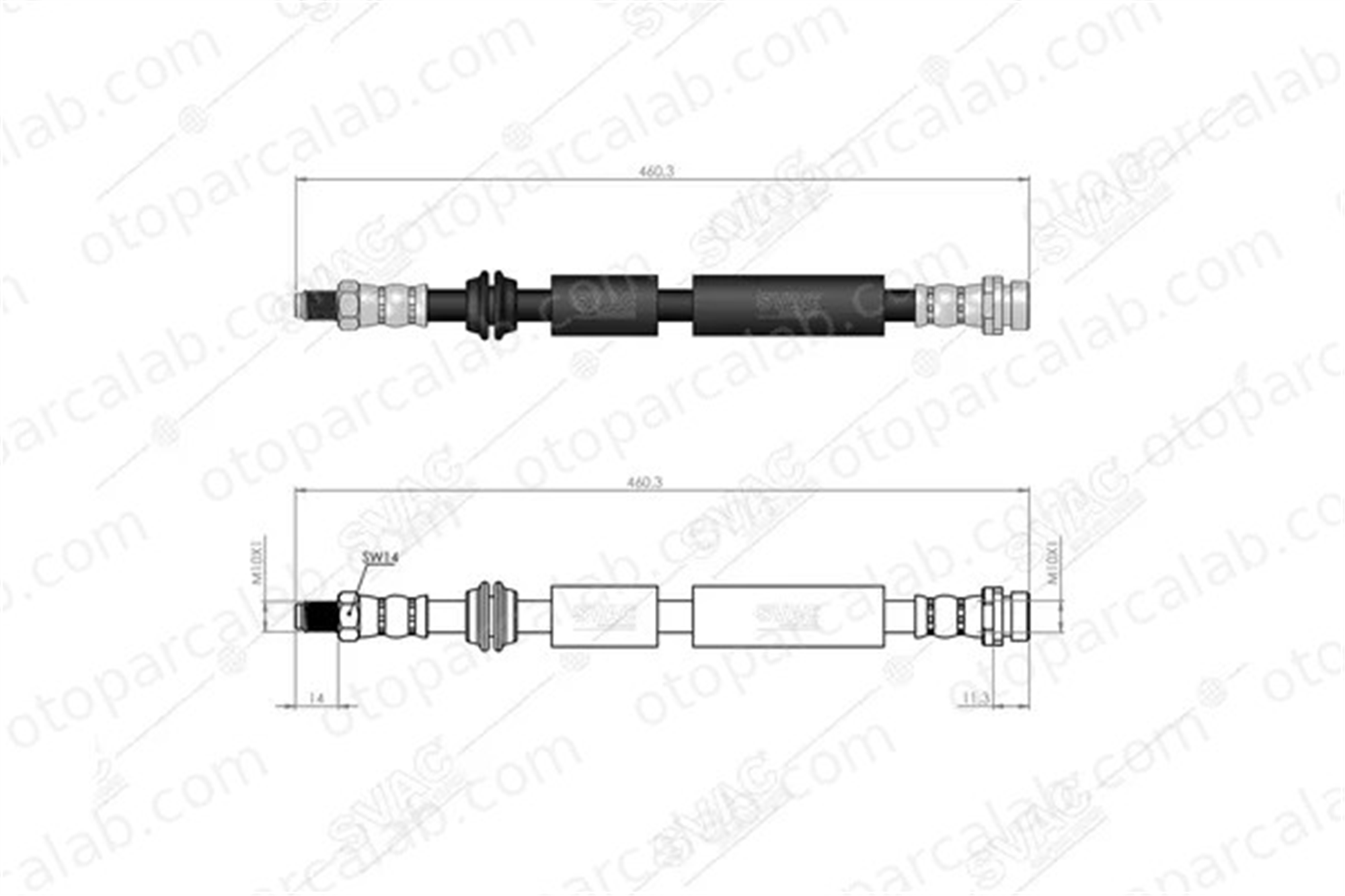 SVAC 20-0177 Fren Hortumu Ön Sağ veya Sol FORD KUGA I 8V412078AA 1501839
