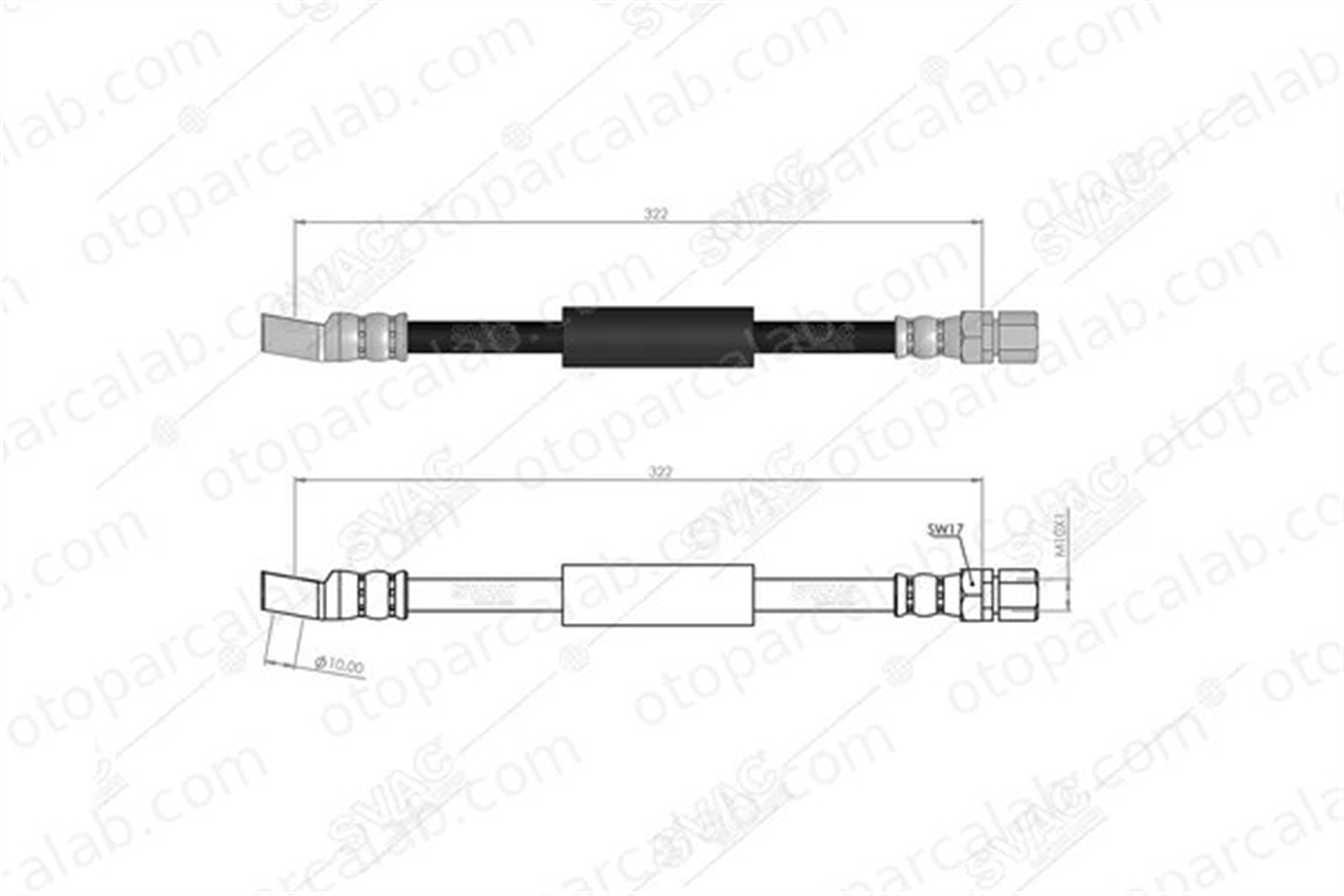 SVAC 30-0115 Fren Hortumu Ön Sağ veya Sol OPEL KADETT E Hatchback ASTRA F Station wagon 90468319 562345