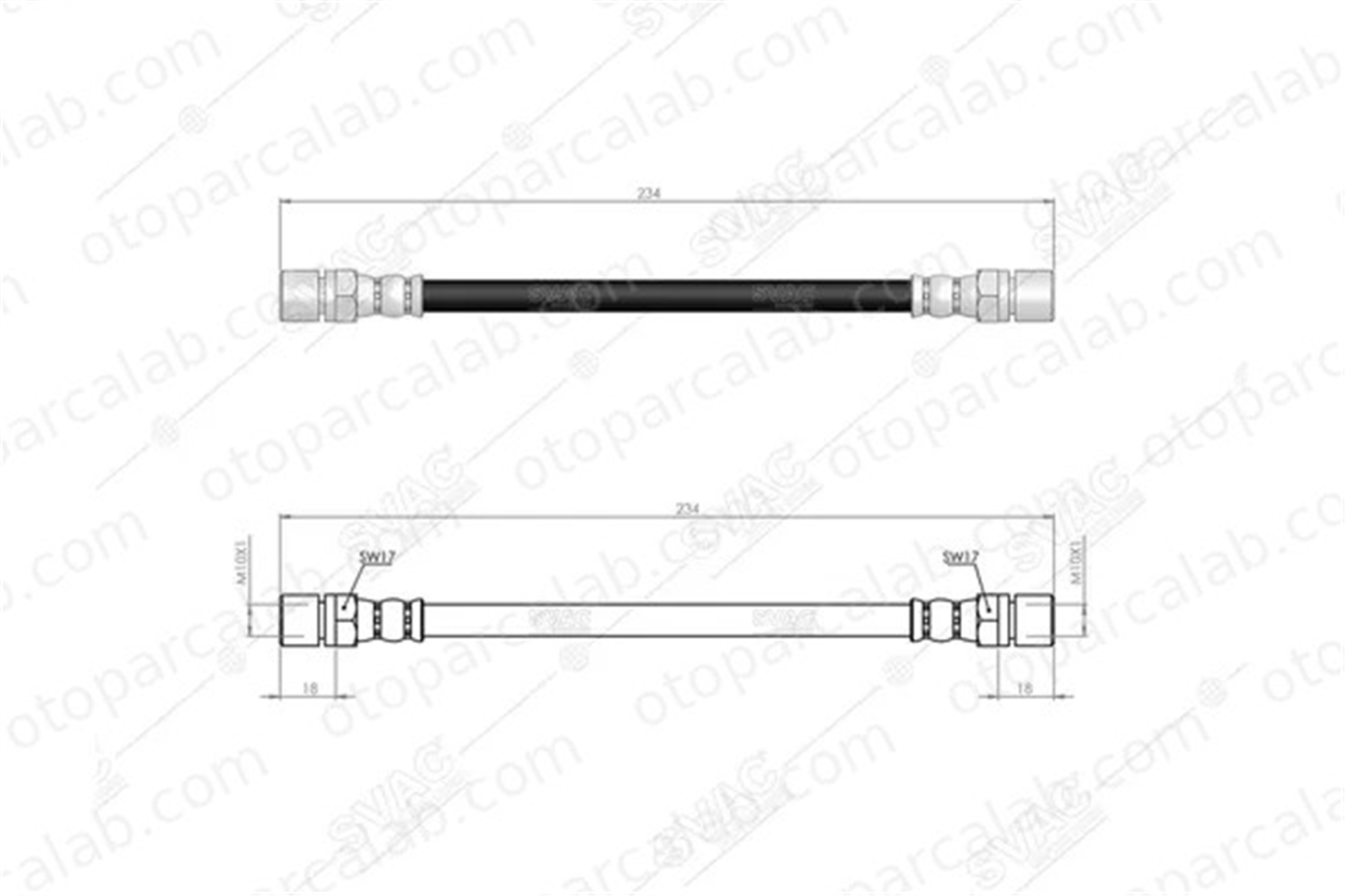 SVAC 30-0200 Fren Hortumu Ön Sağ veya Sol OPEL KADETT E Hatchback ASTRA F Station wagon 90468319 562350