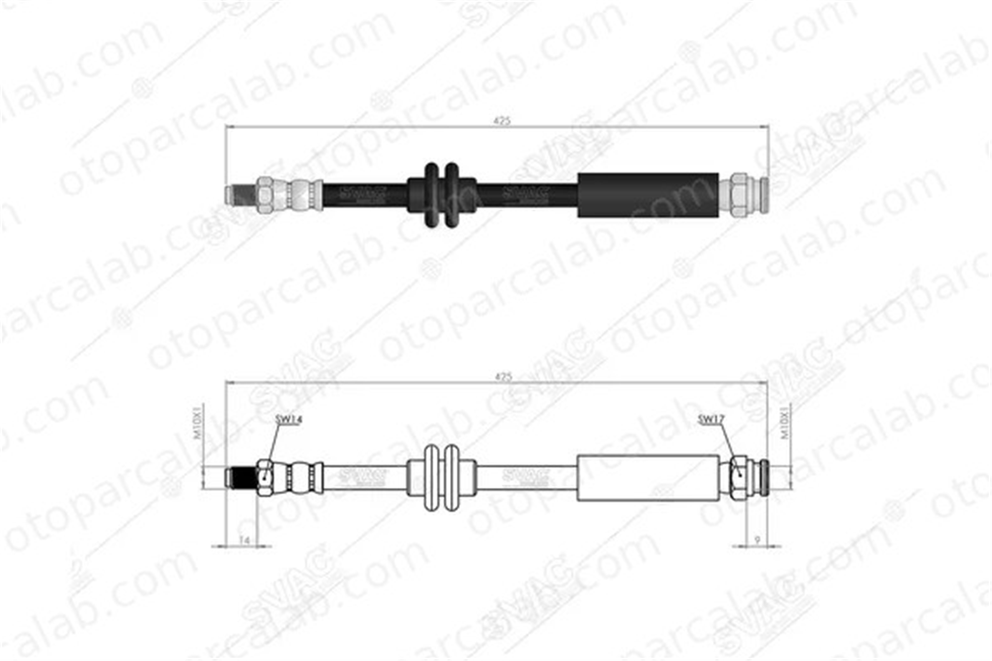 SVAC 60-0234 Fren Hortumu Ön Sağ veya Sol SEAT IBIZA IV SC IBIZA IV 4806J9 51835425