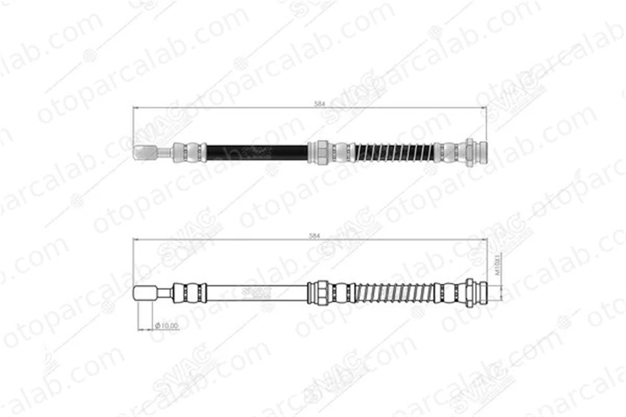 SVAC 72-0180 Fren Hortumu Ön Sağ veya Sol MITSUBISHI ASX OUTLANDER II 4650B727 4806H8